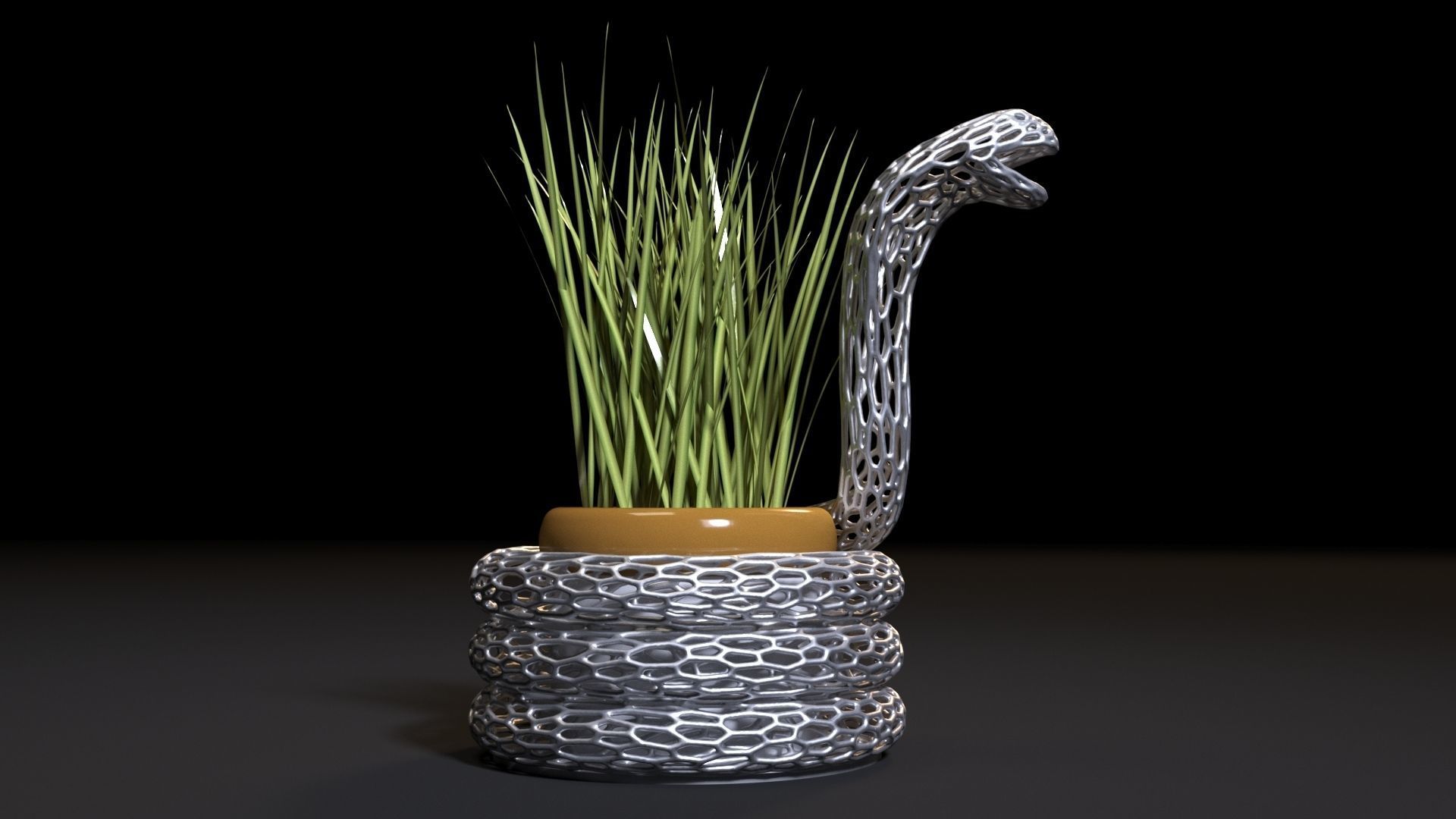 Planter snake 3D print model_3