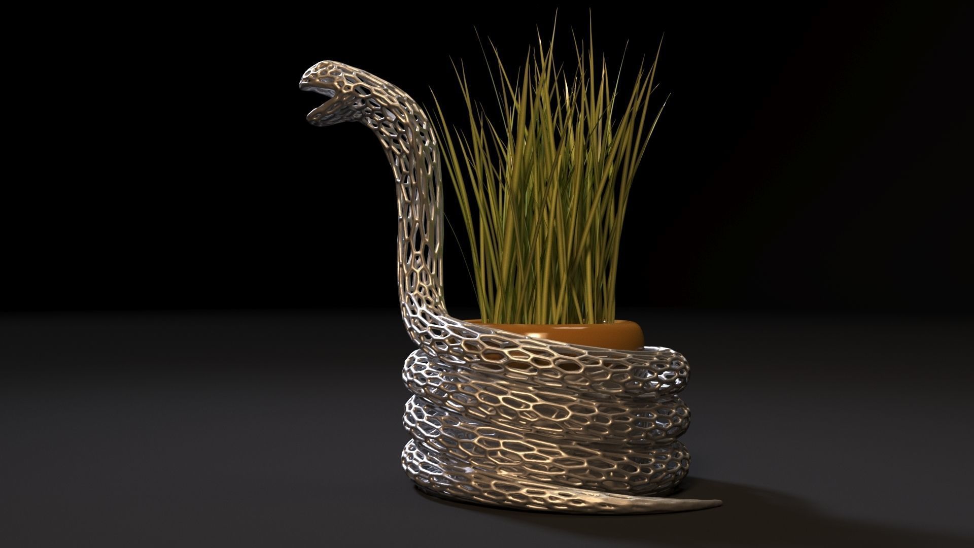 Planter snake 3D print model_2