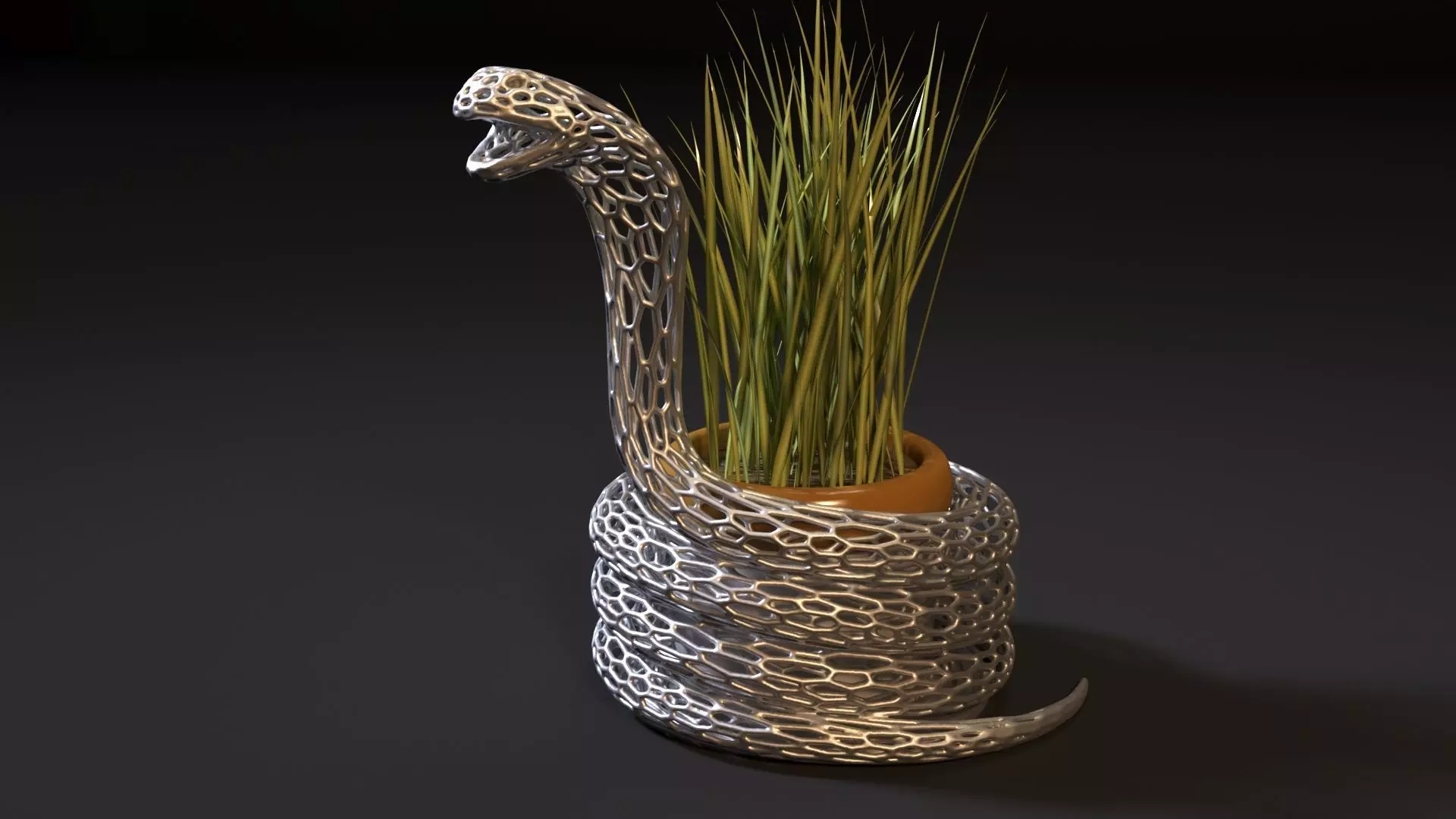 Planter snake 3D print model_0