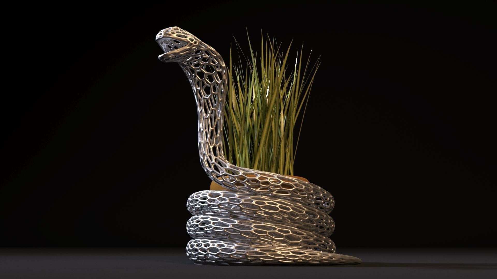 Planter snake 3D print model_5