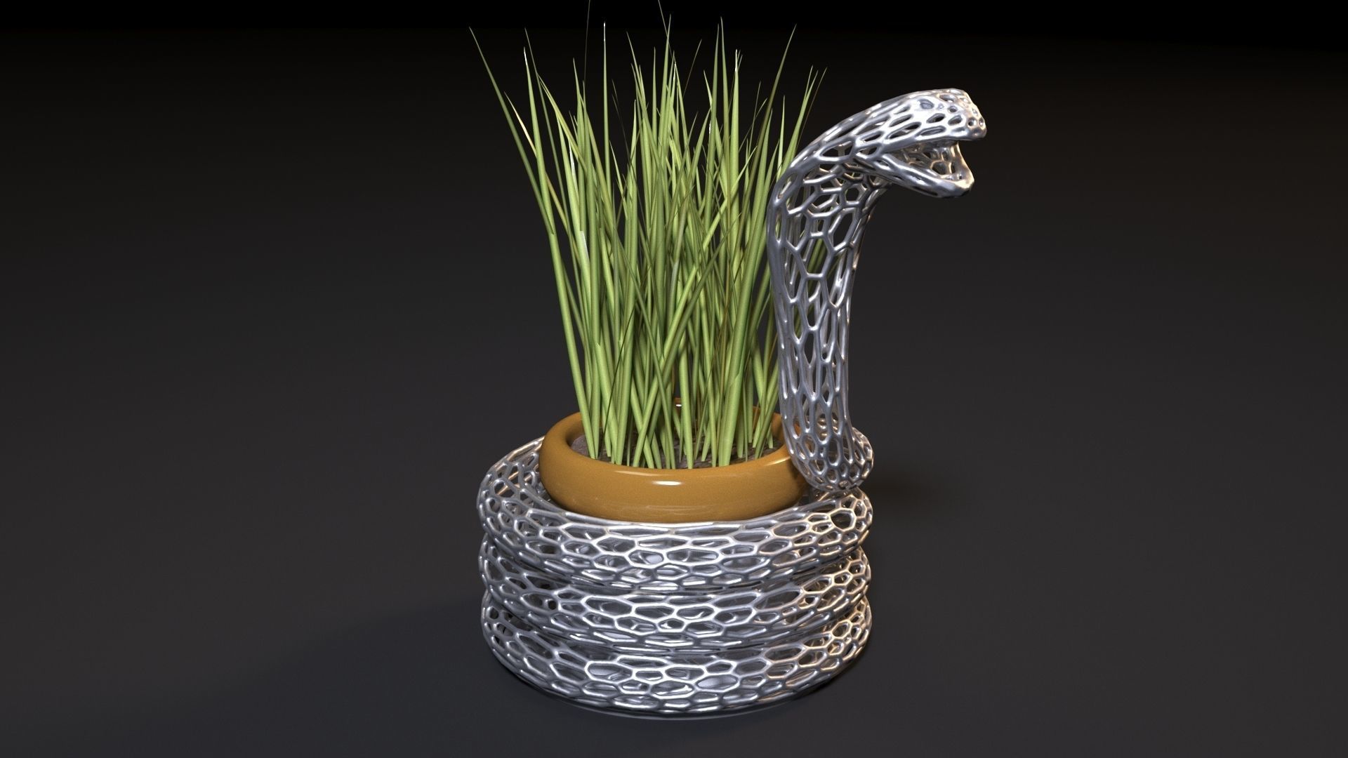 Planter snake 3D print model_4