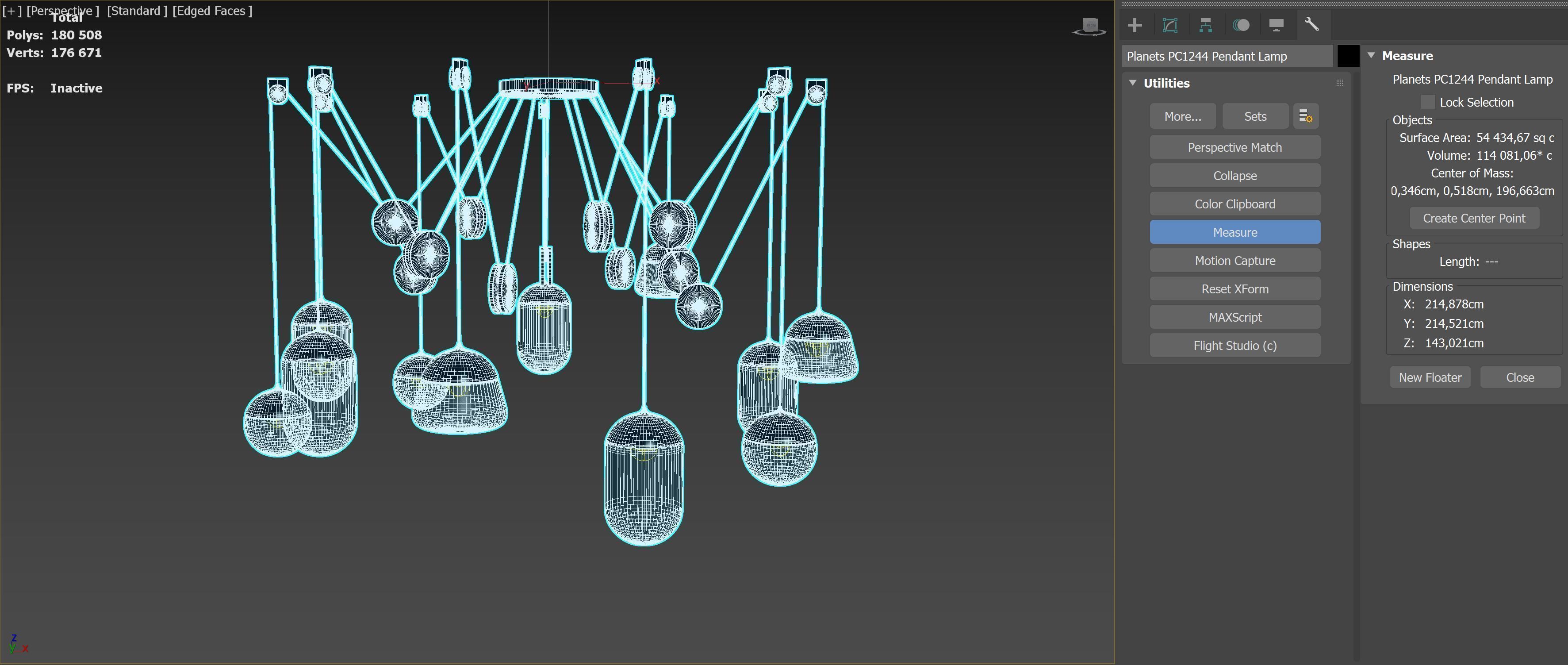 planets pendant lamp pc1243 pc1244 pc1245 by brokis 3D model_4