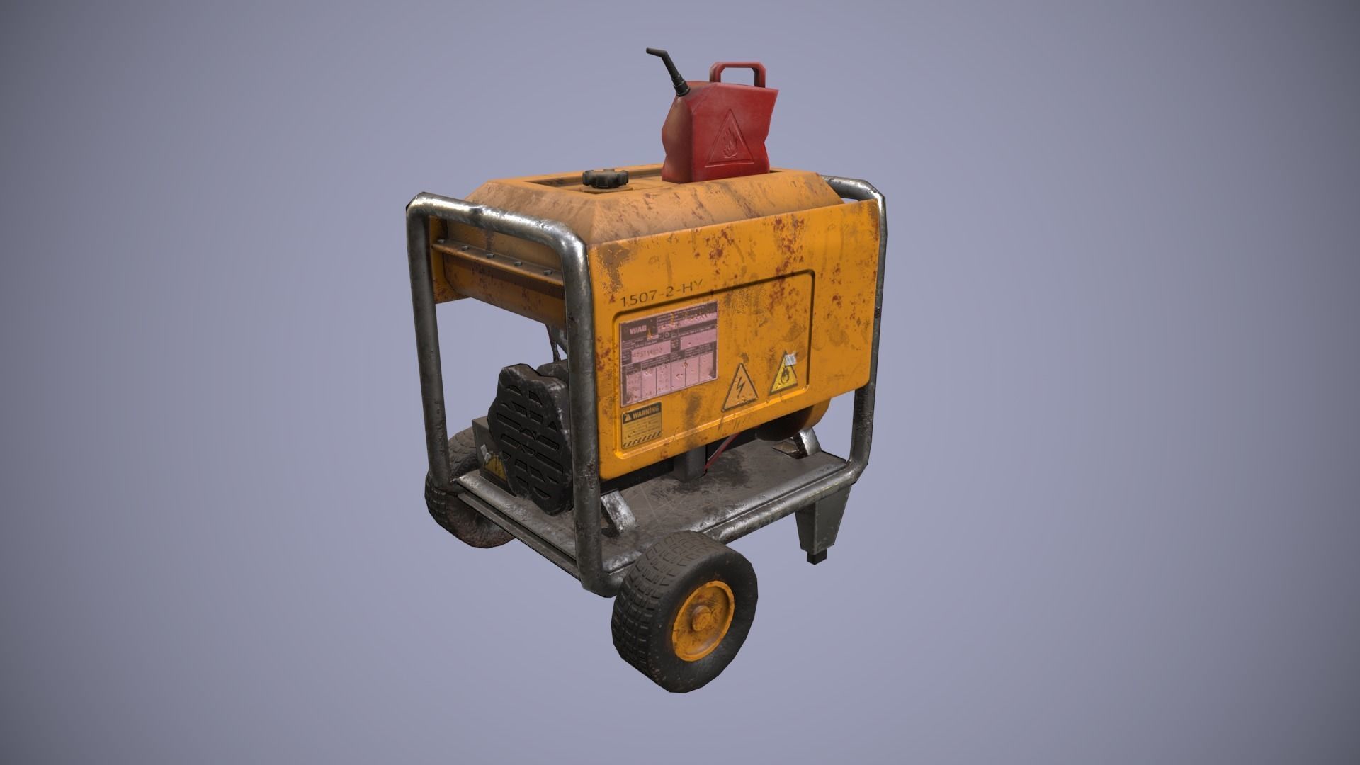 GENERATOR-GAME READY generator on wheels Low-poly 3D model_3