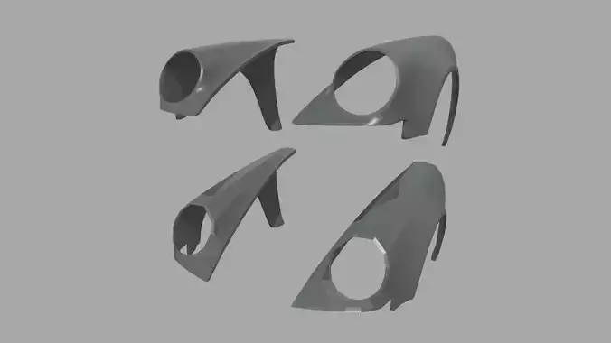 Front Fender Porsche Custom Low-poly 3D model