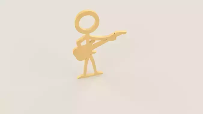 Decor Homme avec  guitare  decoupe en bois 