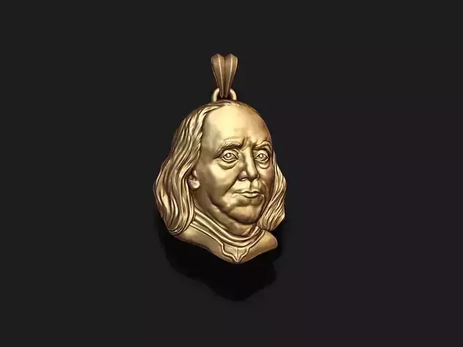 Franklin head basrelief pendant 3D print model