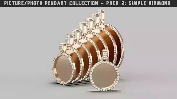 Picture Pendant Collection Pack 2 - Simple Diamond 3D print model