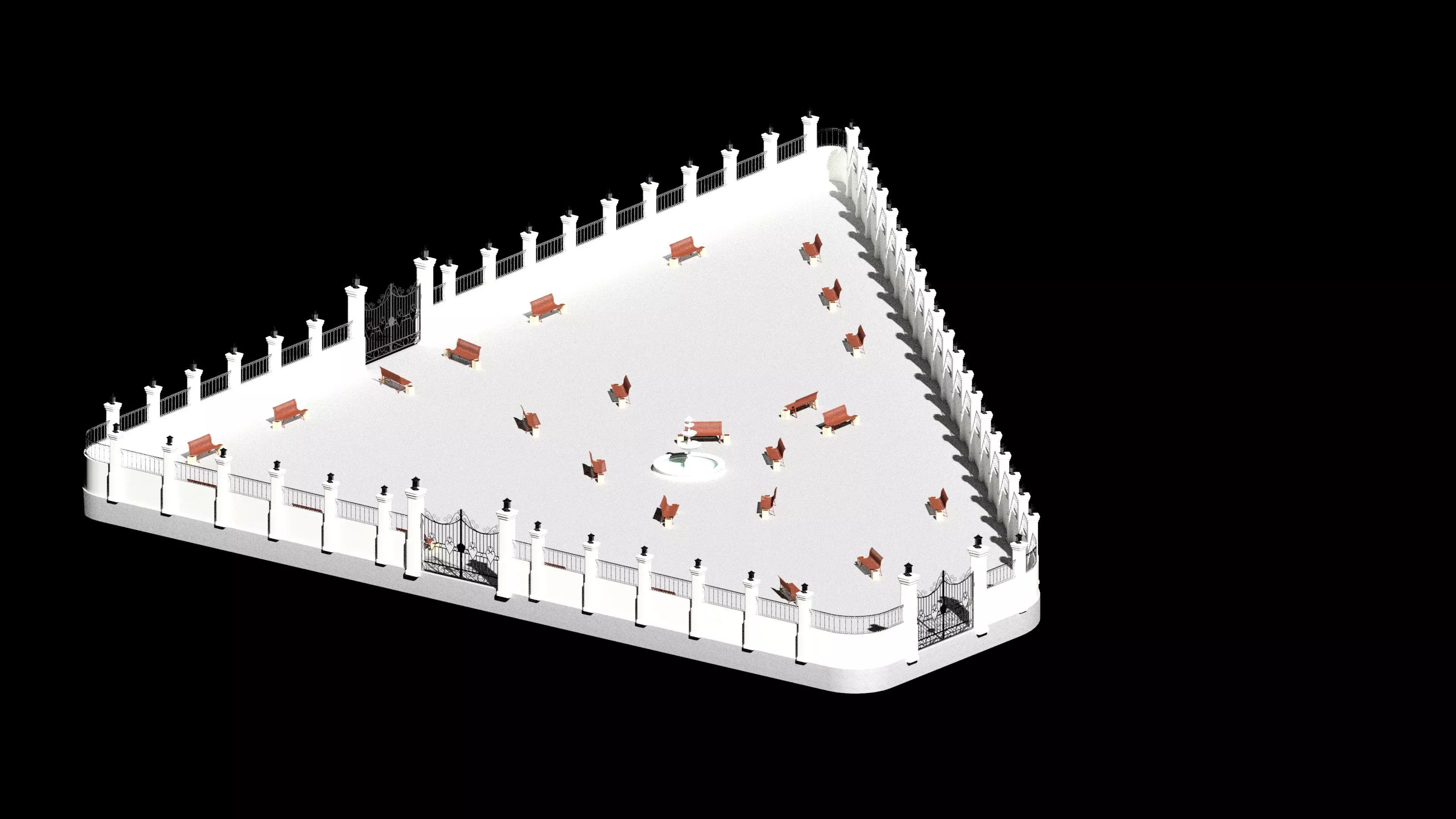 Park model triangular structure 3D model_0