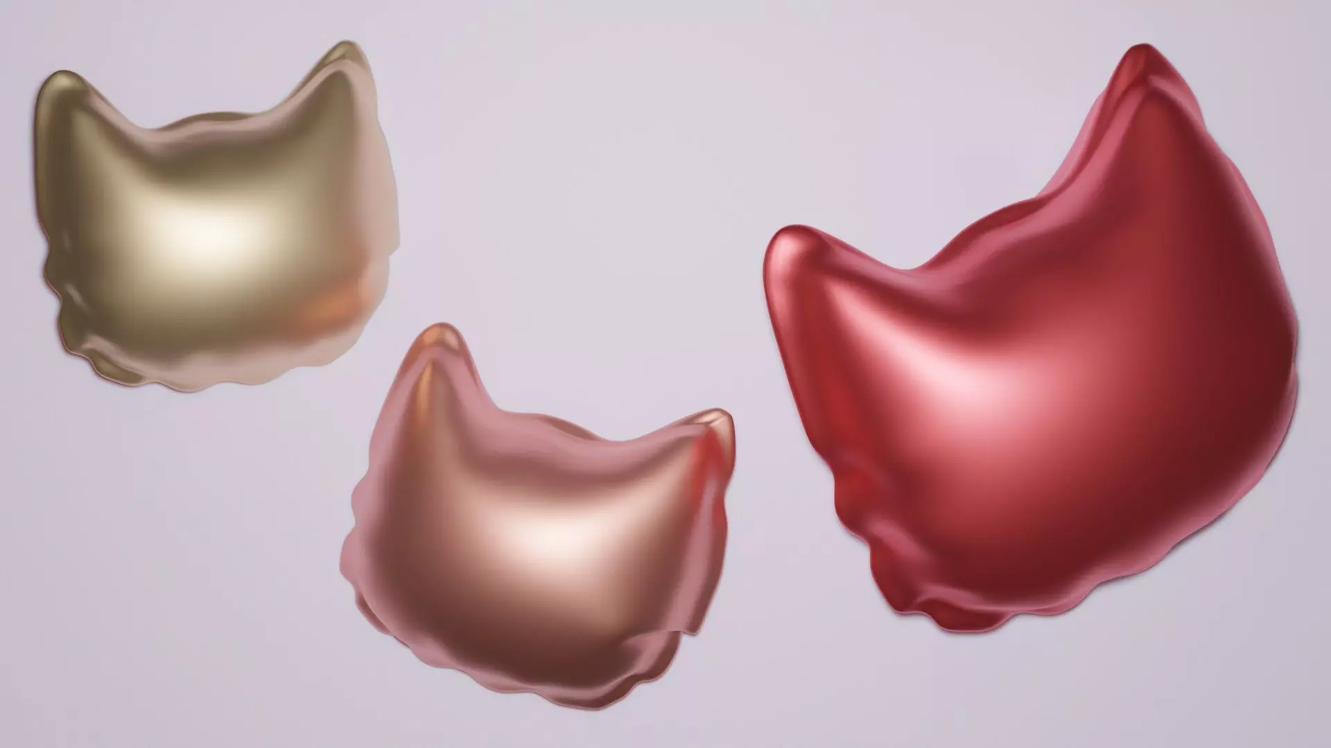 Cat Head Icon Balloon Low-poly 3D model 3D print model_0