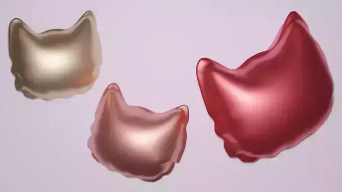 Cat Head Icon Balloon Low-poly 3D model