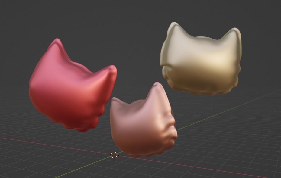 Cat Head Icon Balloon Low-poly 3D model 3D print model_5