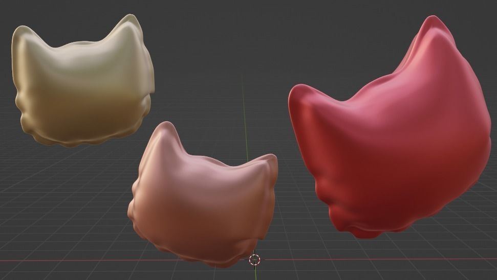 Cat Head Icon Balloon Low-poly 3D model 3D print model_3