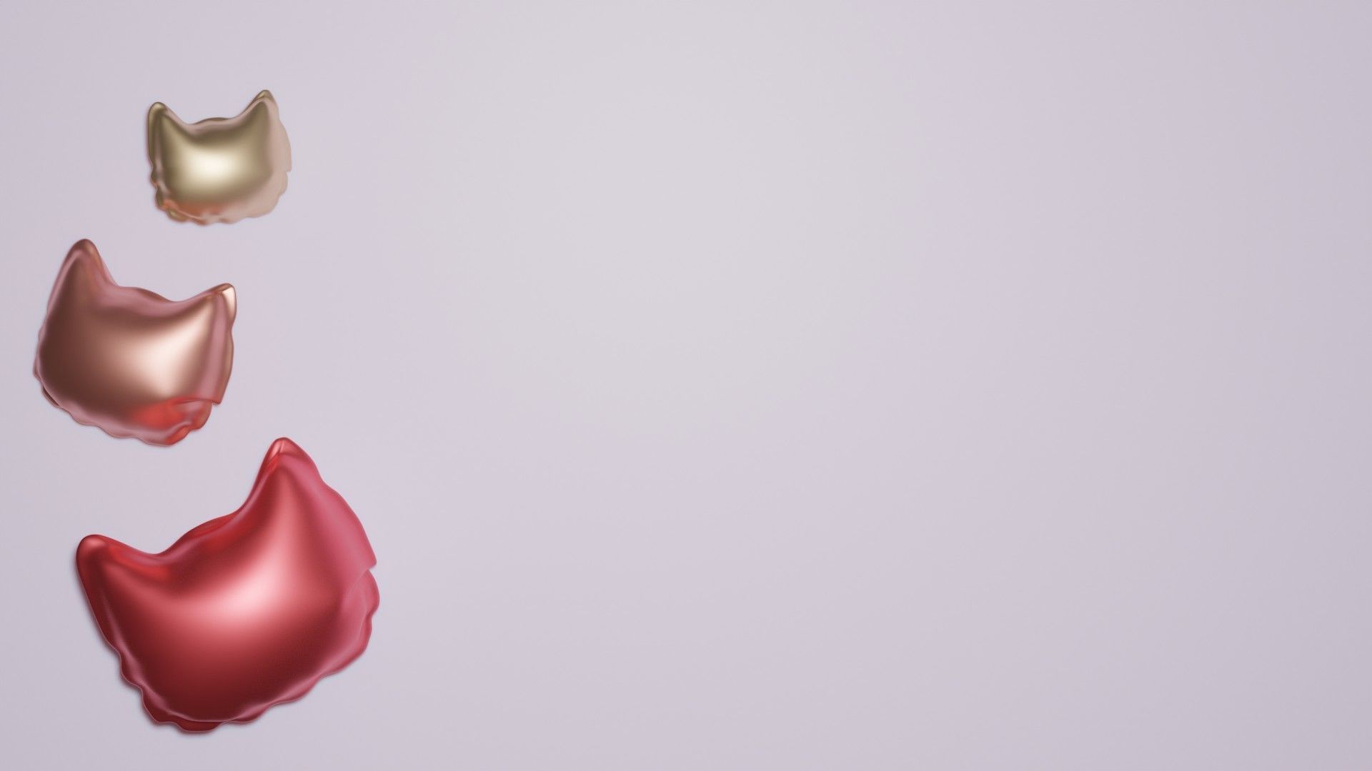 Cat Head Icon Balloon Low-poly 3D model 3D print model_9