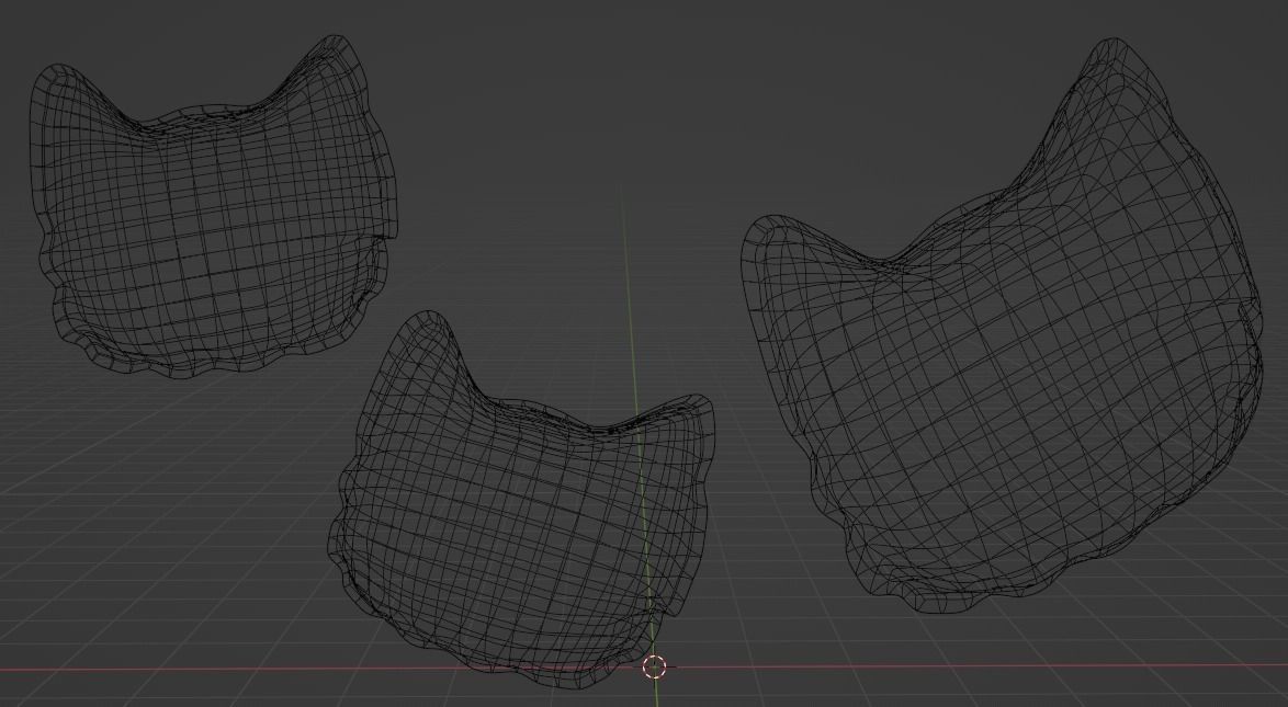 Cat Head Icon Balloon Low-poly 3D model 3D print model_1