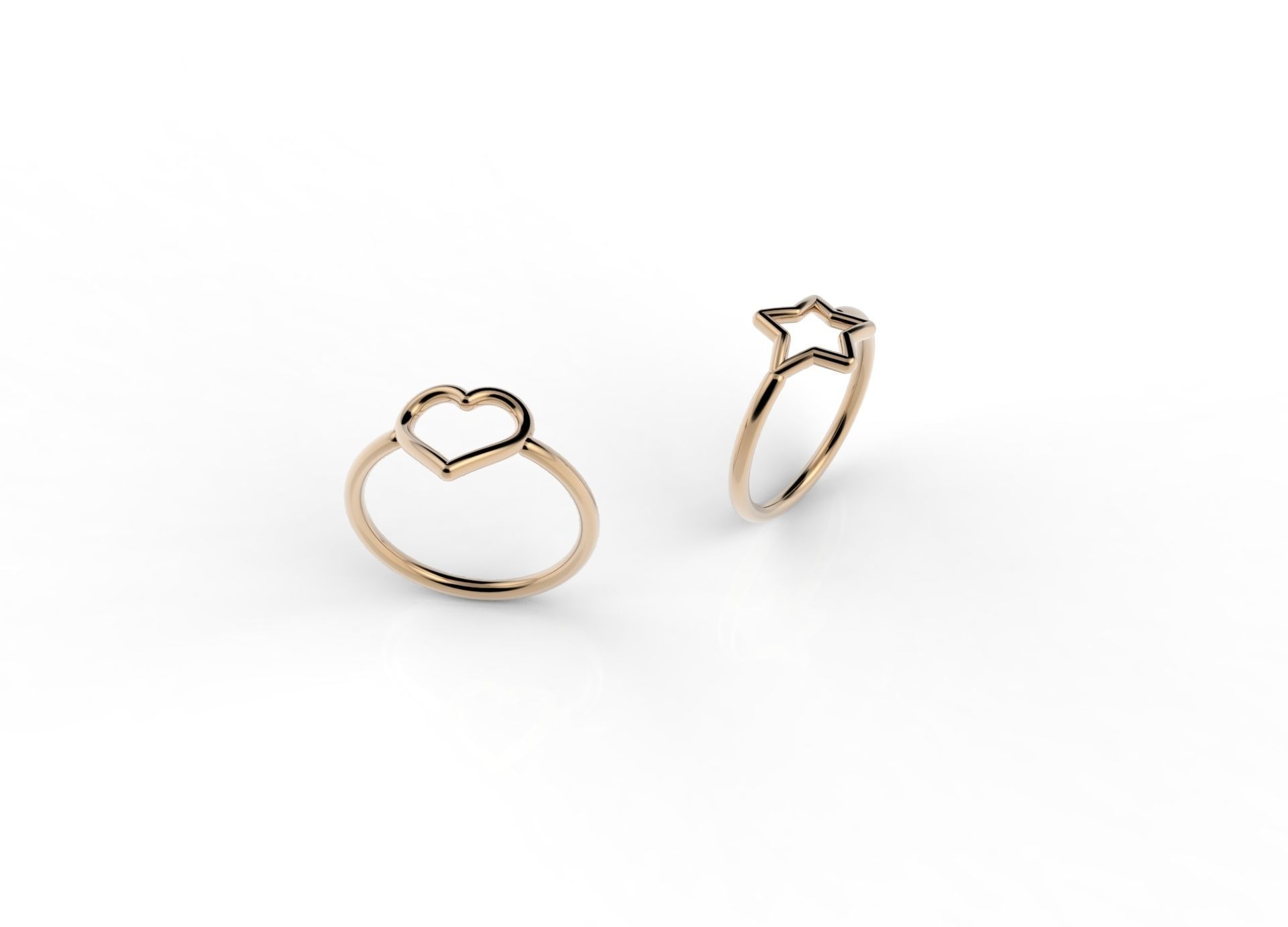 Minimalist design rings 3D print model_2