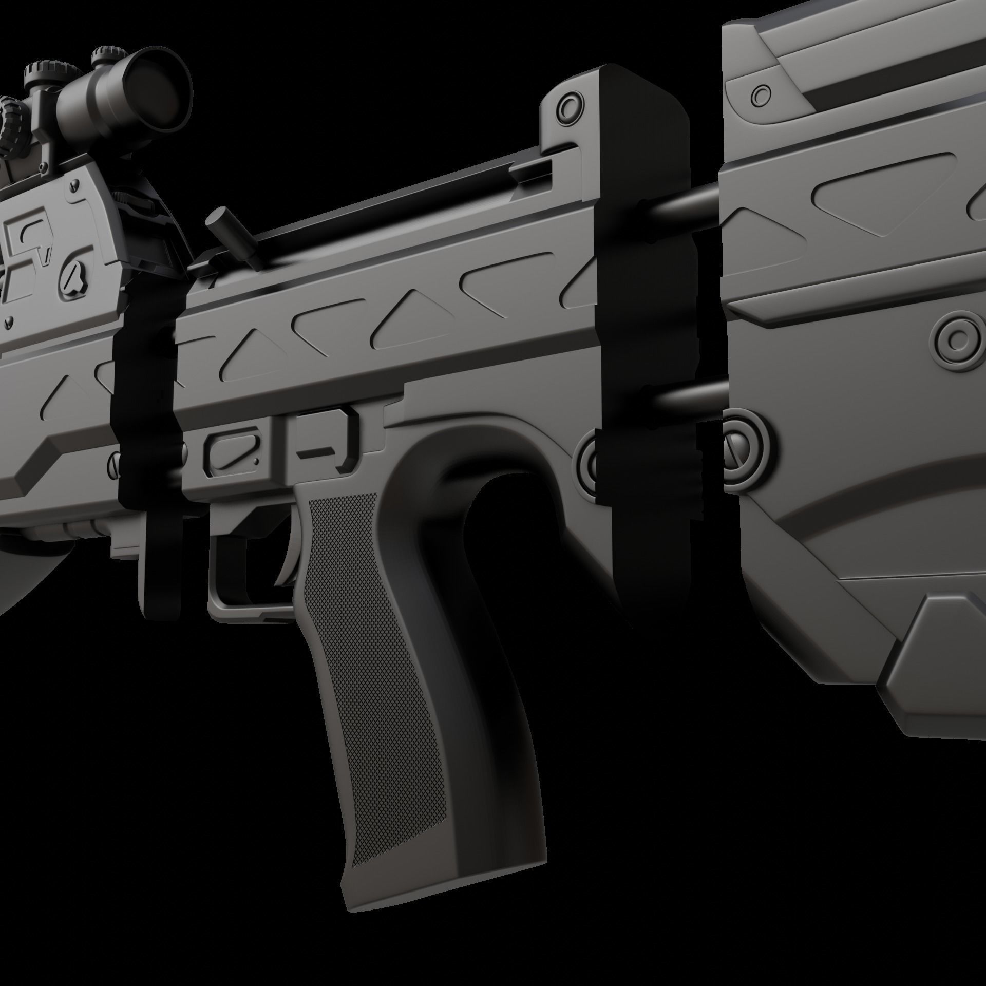 Halo BR55 battle rifle prop Halo Series Video game Halo 5 3D print model_14