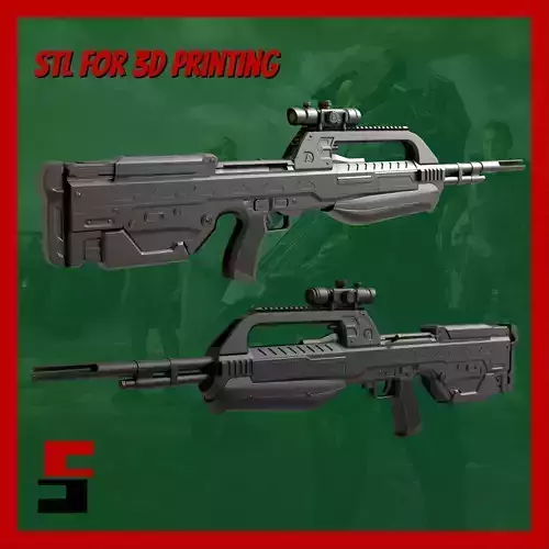 Halo BR55 battle rifle prop Halo Series Video game Halo 5 3D print model