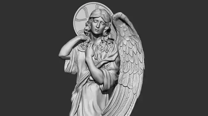 Angel Bas-Relief 2 3D print model