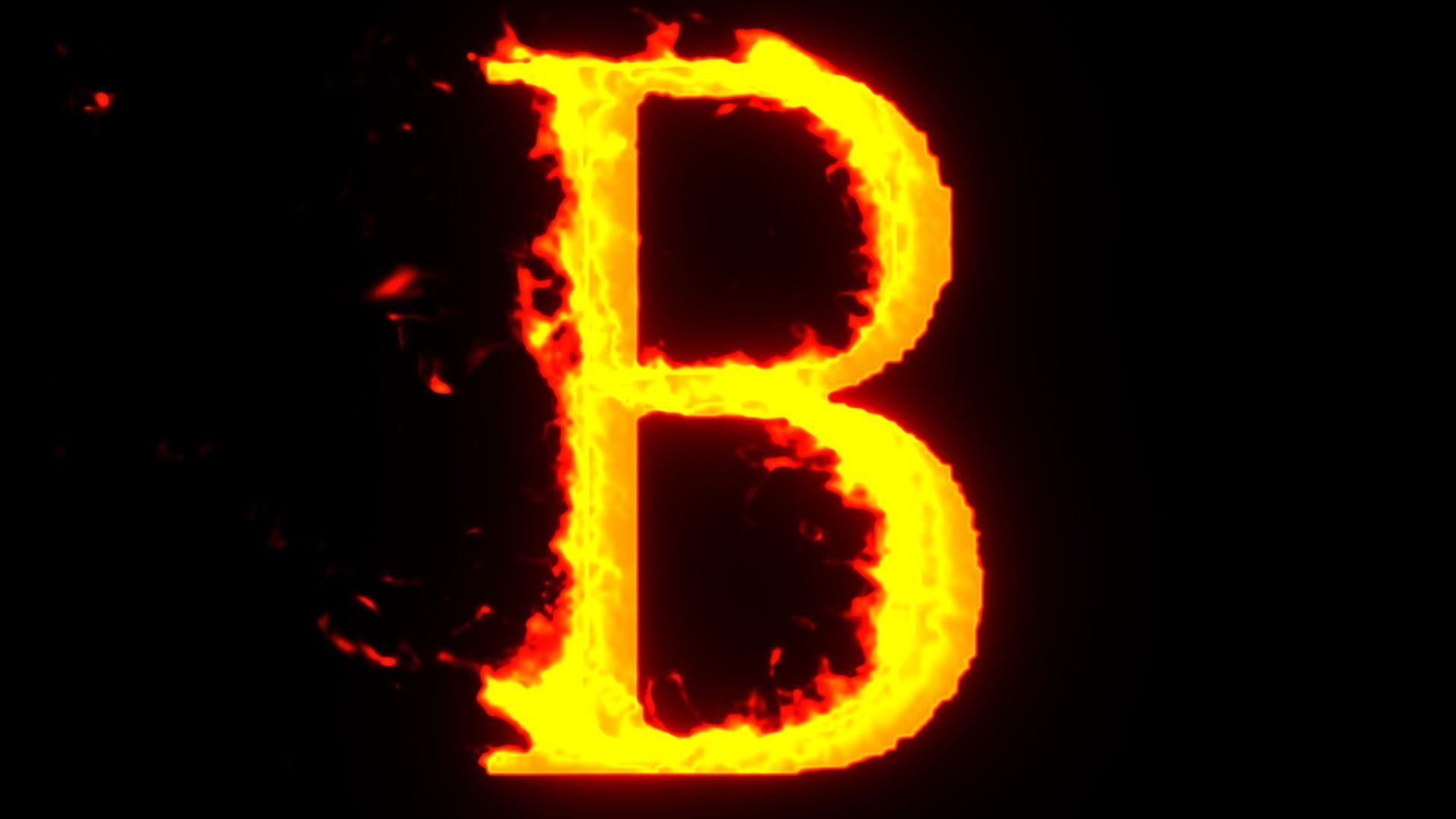 alphabet letters animated on fire 3D model_18