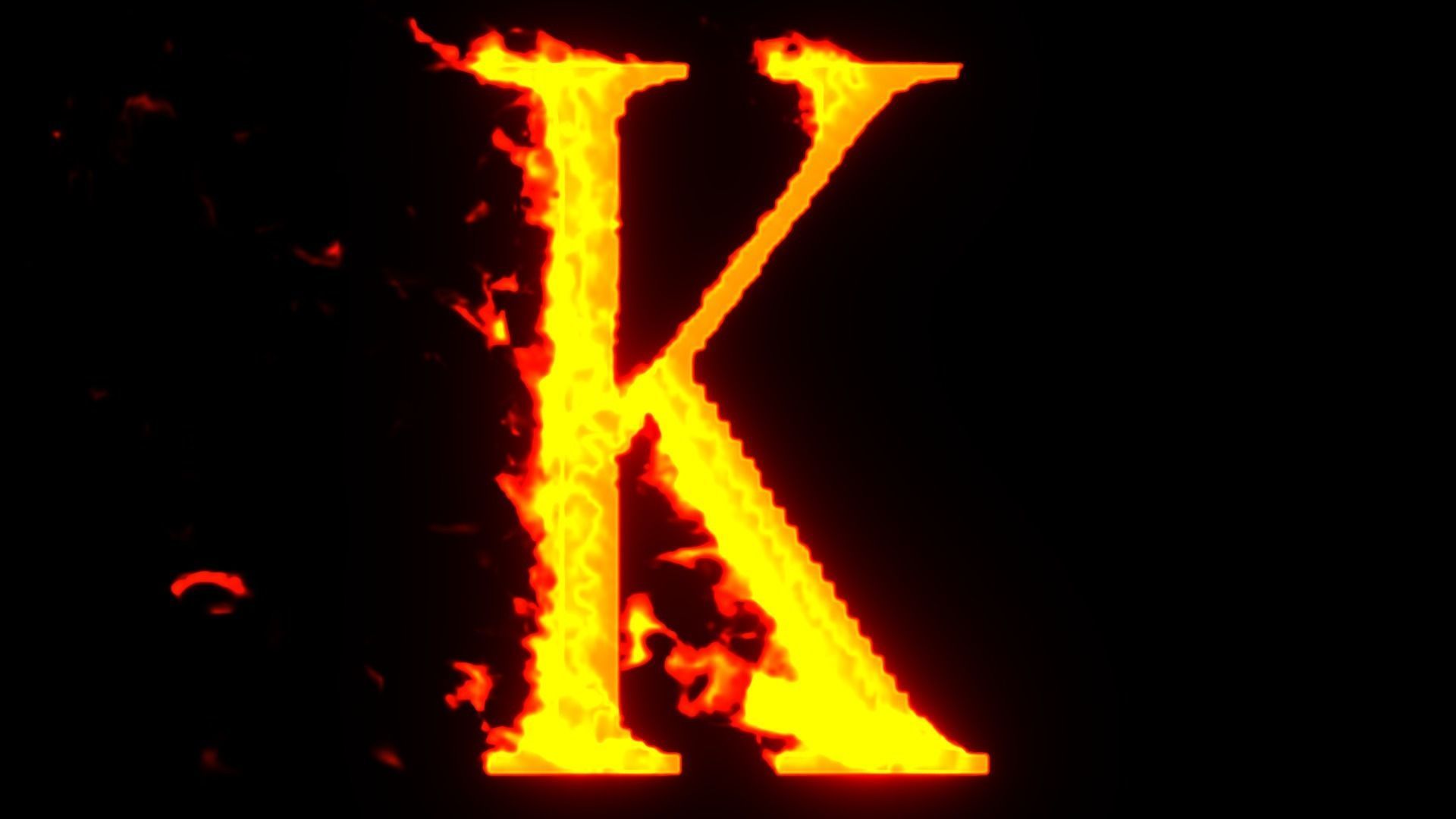 alphabet letters animated on fire 3D model_19