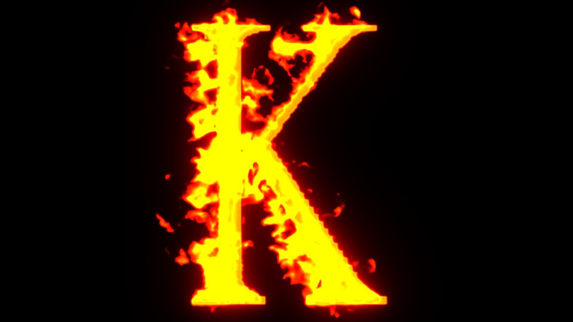 alphabet letters animated on fire 3D model_11