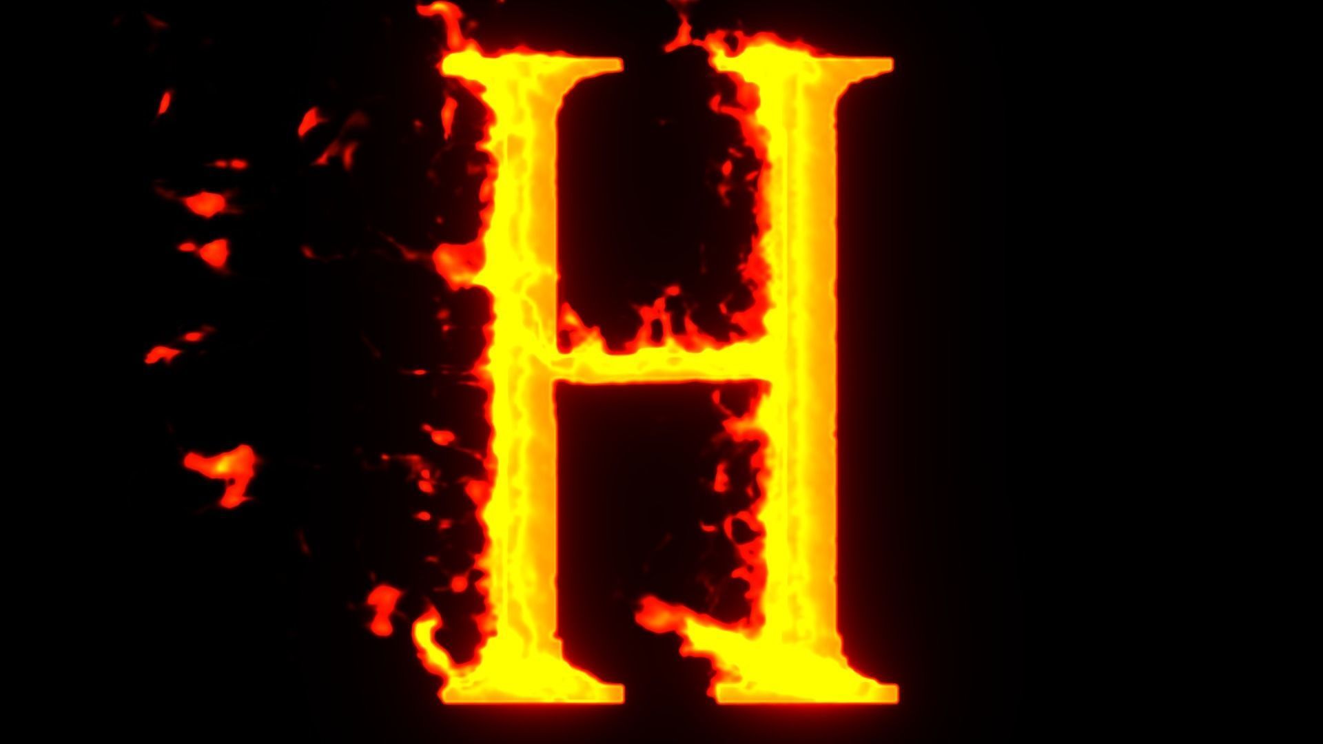 alphabet letters animated on fire 3D model_14