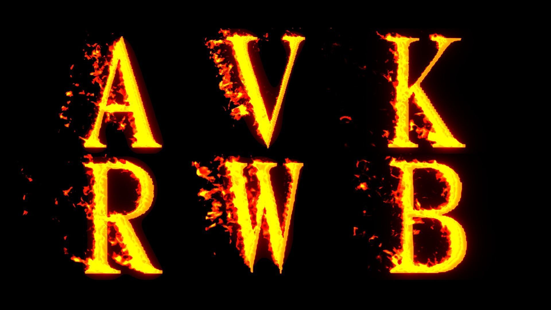 alphabet letters animated on fire 3D model_4