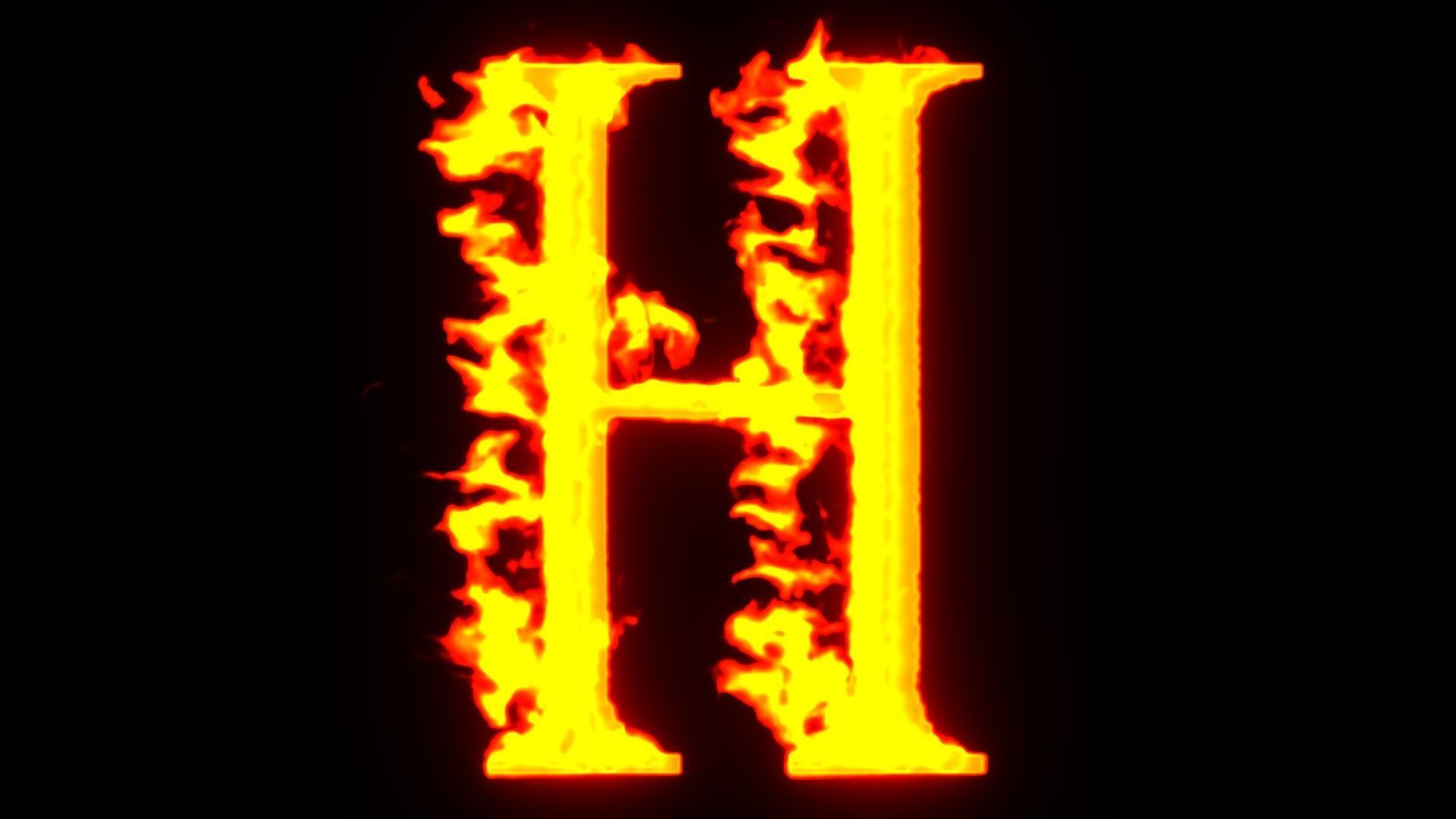 alphabet letters animated on fire 3D model_15