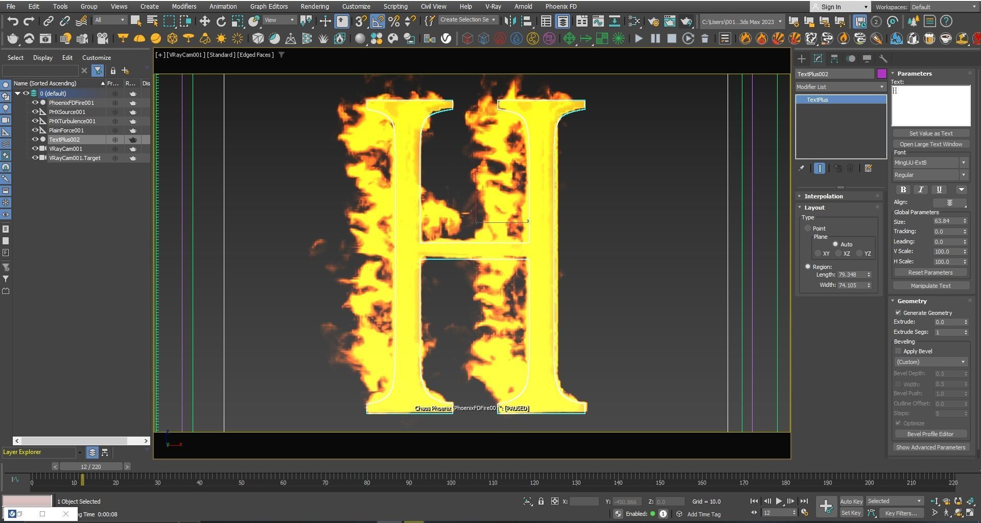 alphabet letters animated on fire 3D model_25