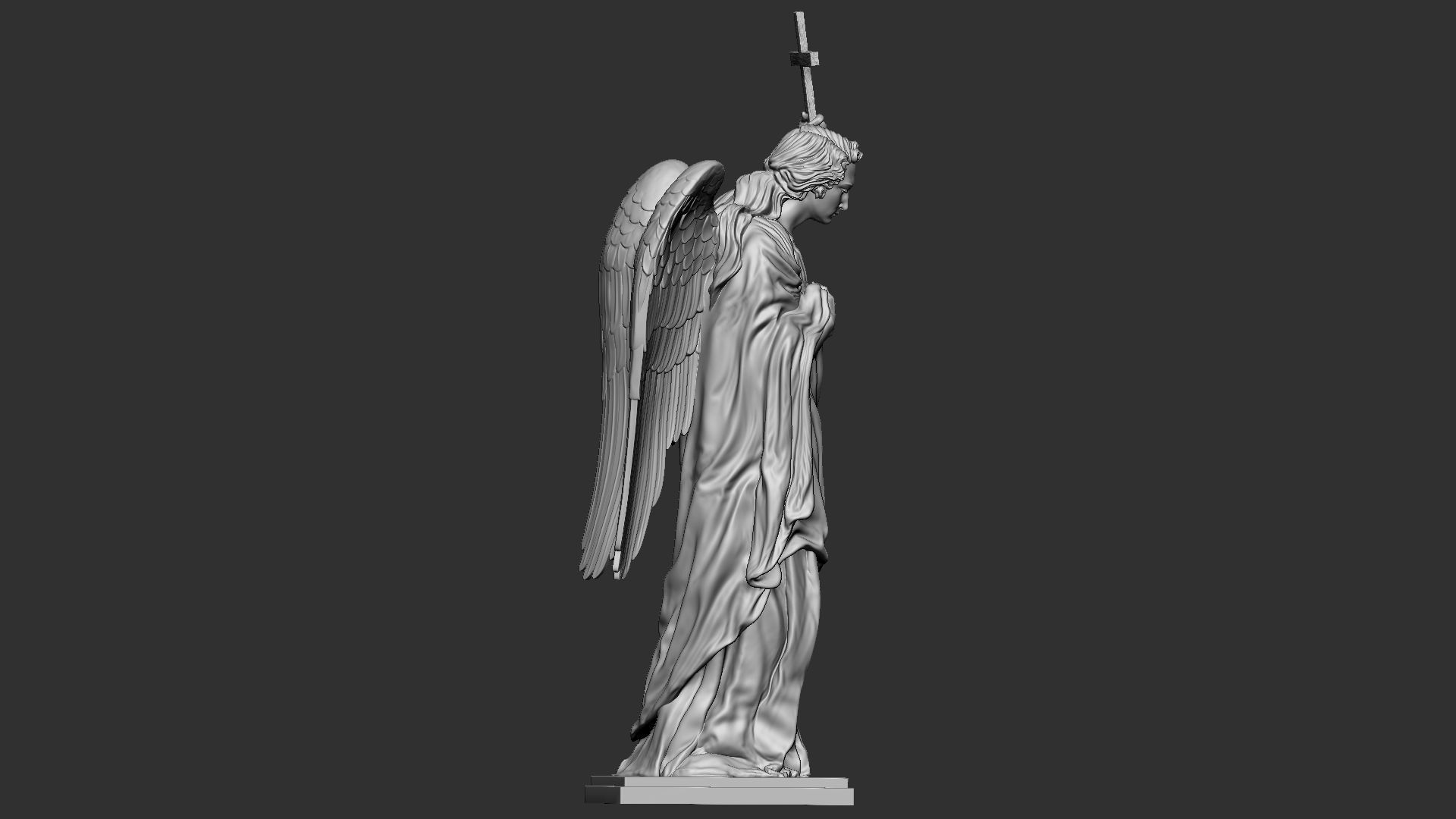 Angel statue 01 3D print model_15