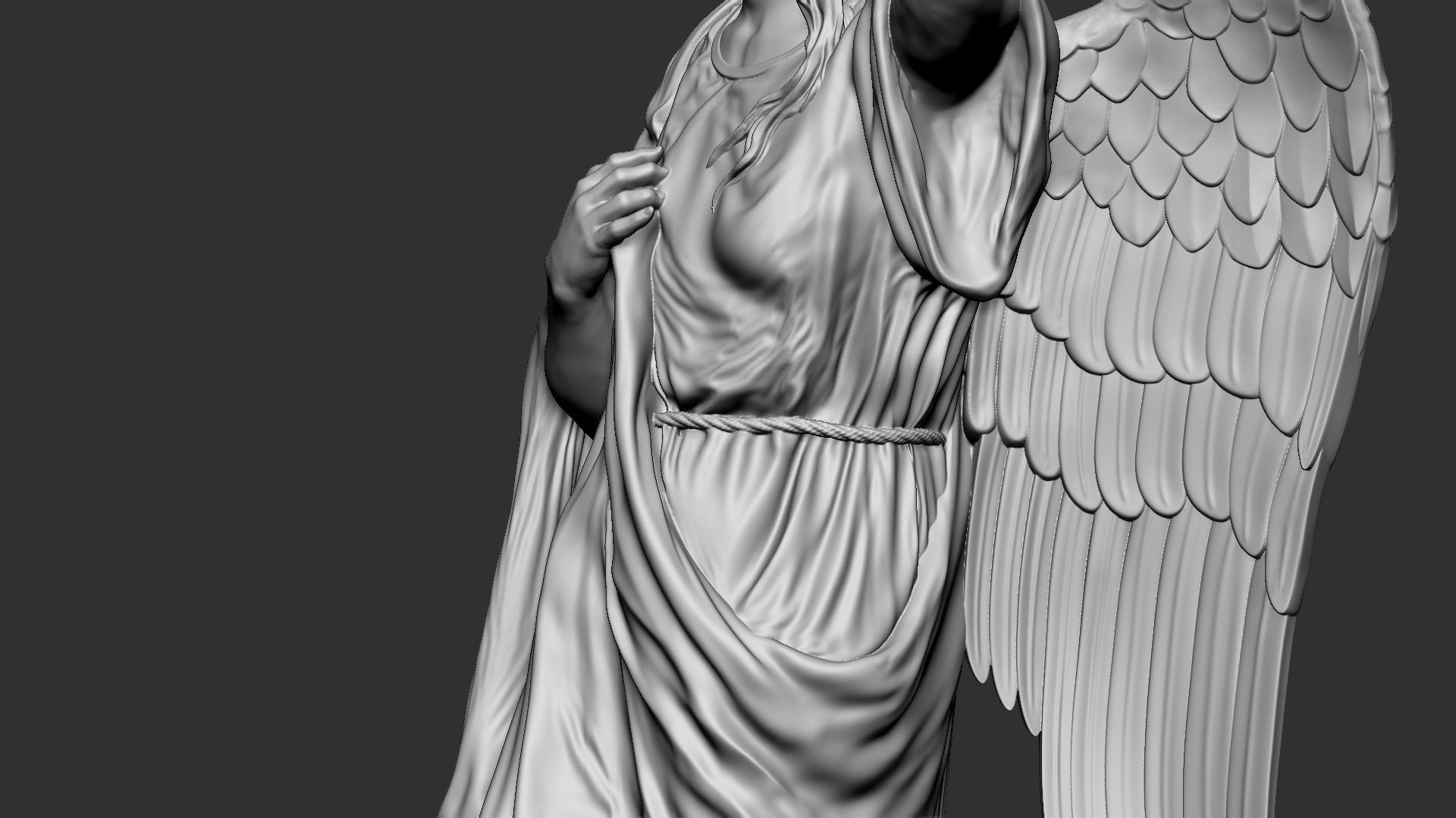 Angel statue 01 3D print model_25
