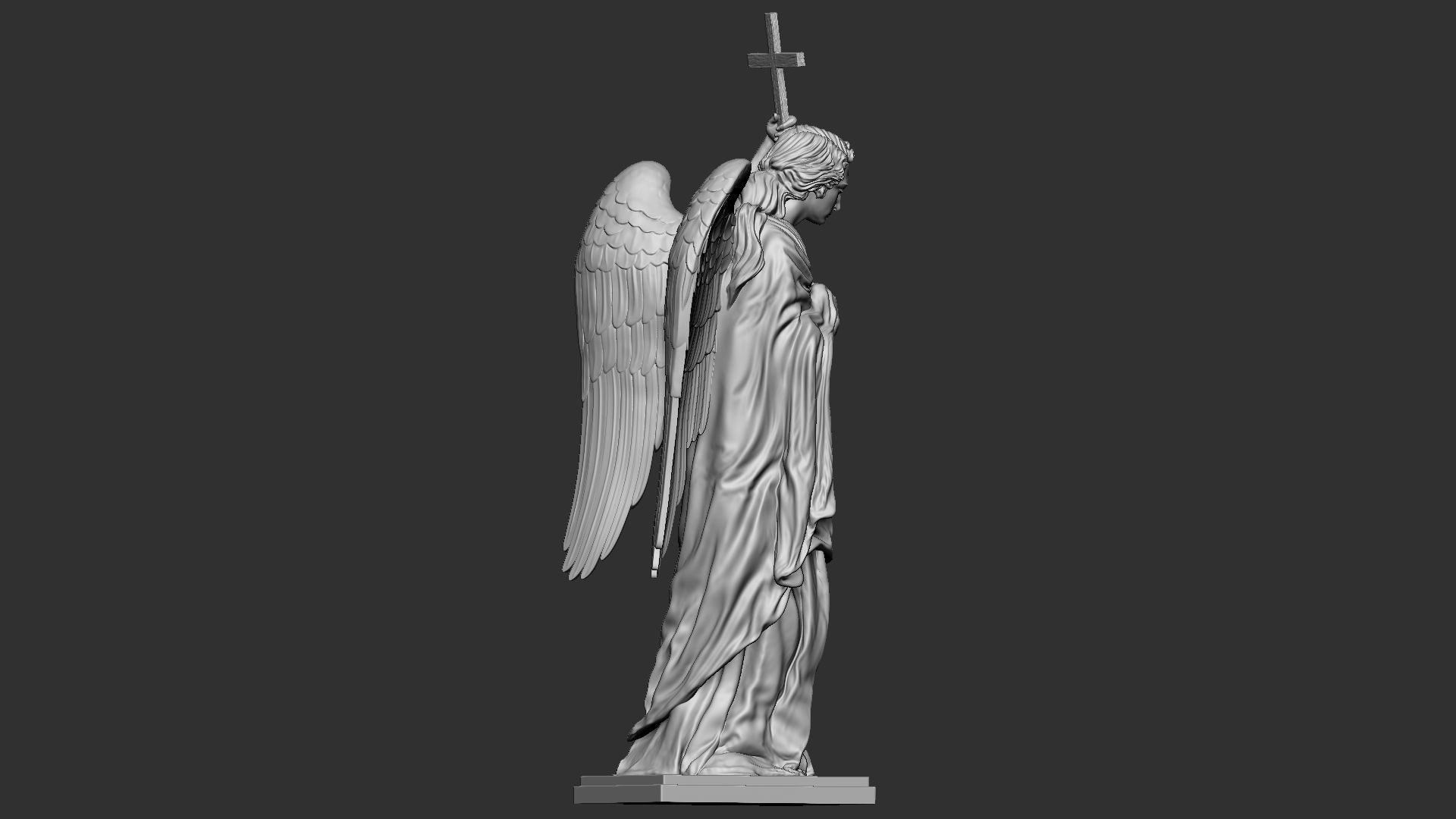 Angel statue 01 3D print model_14