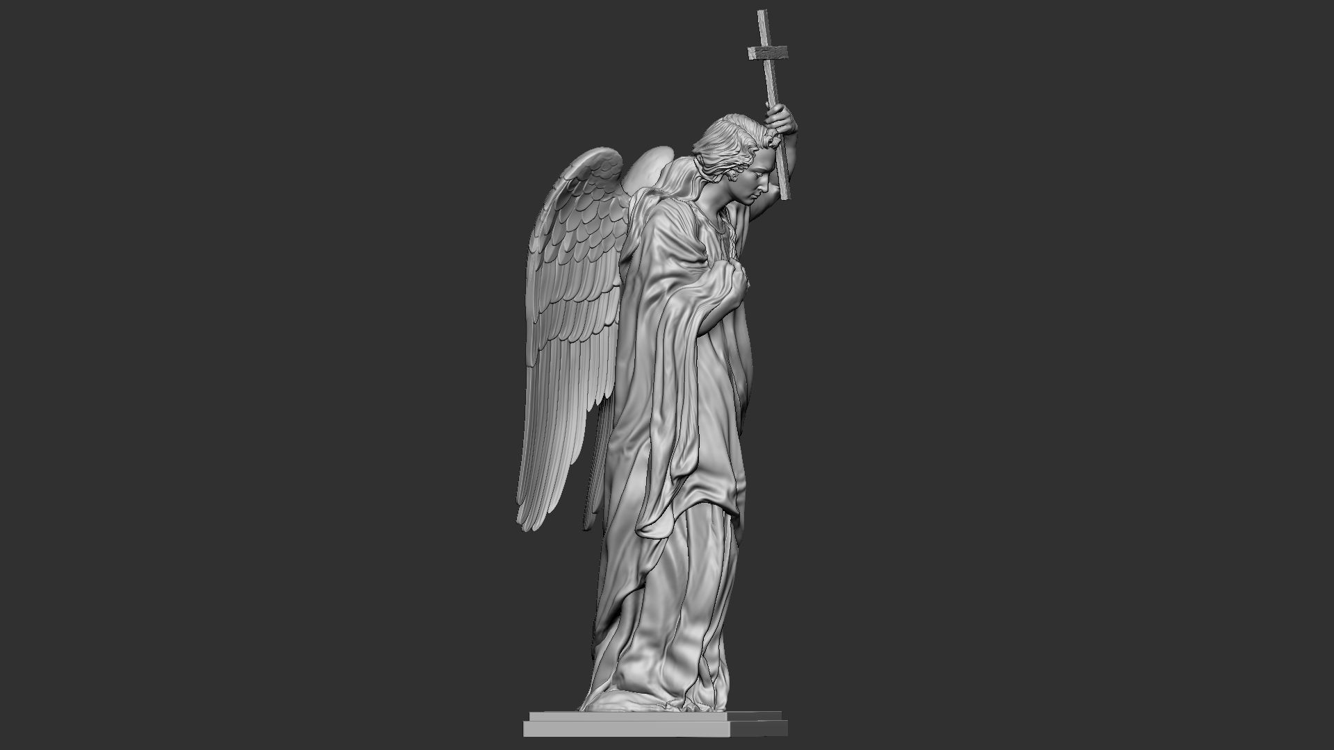 Angel statue 01 3D print model_19