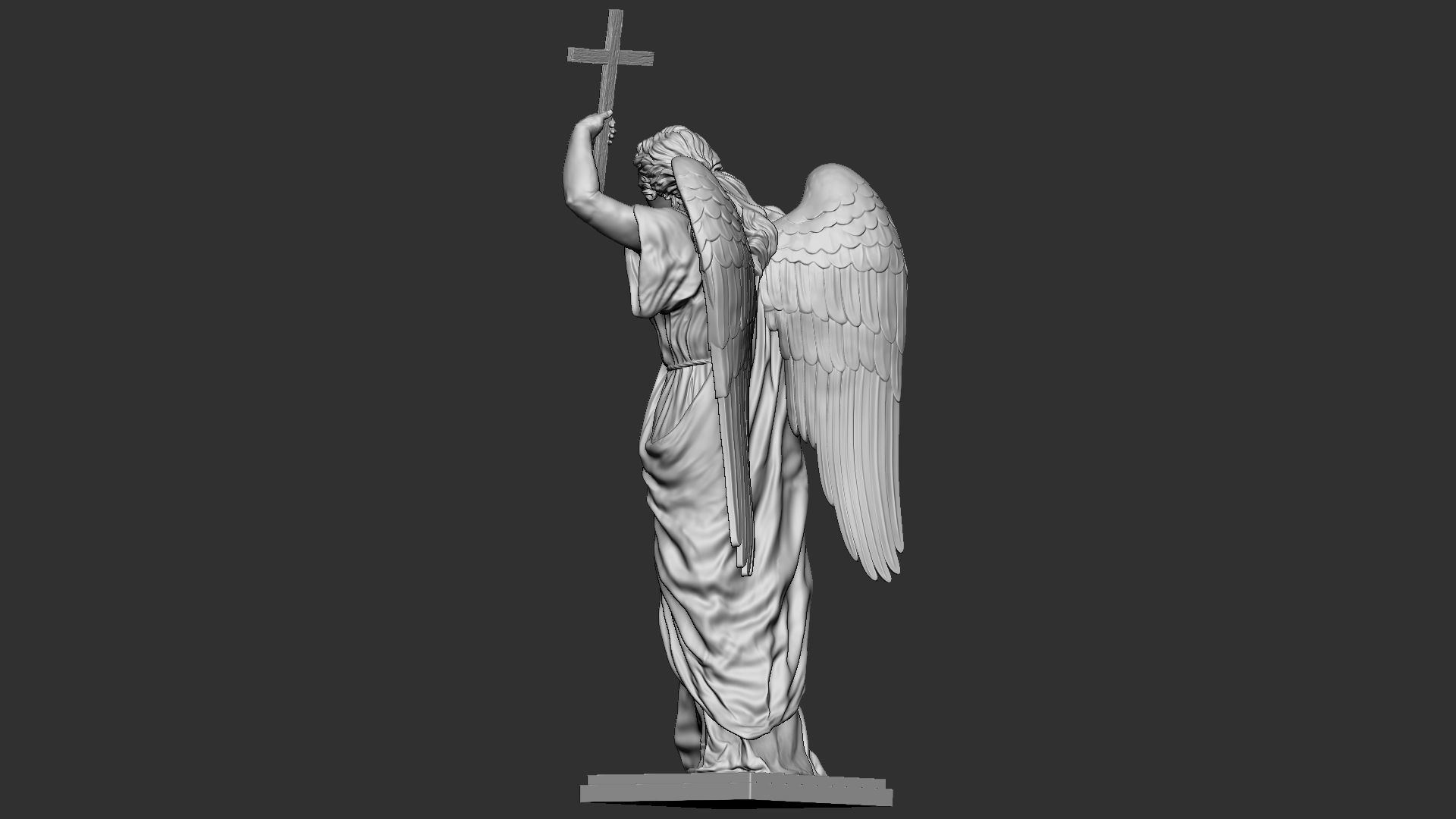 Angel statue 01 3D print model_6