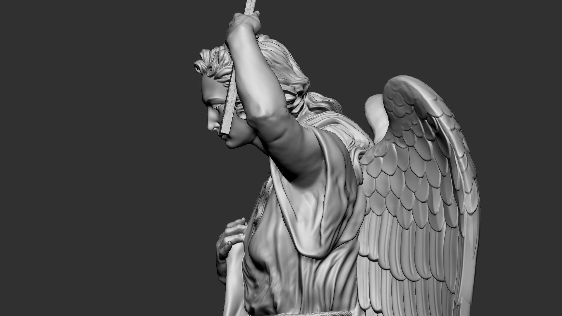 Angel statue 01 3D print model_28