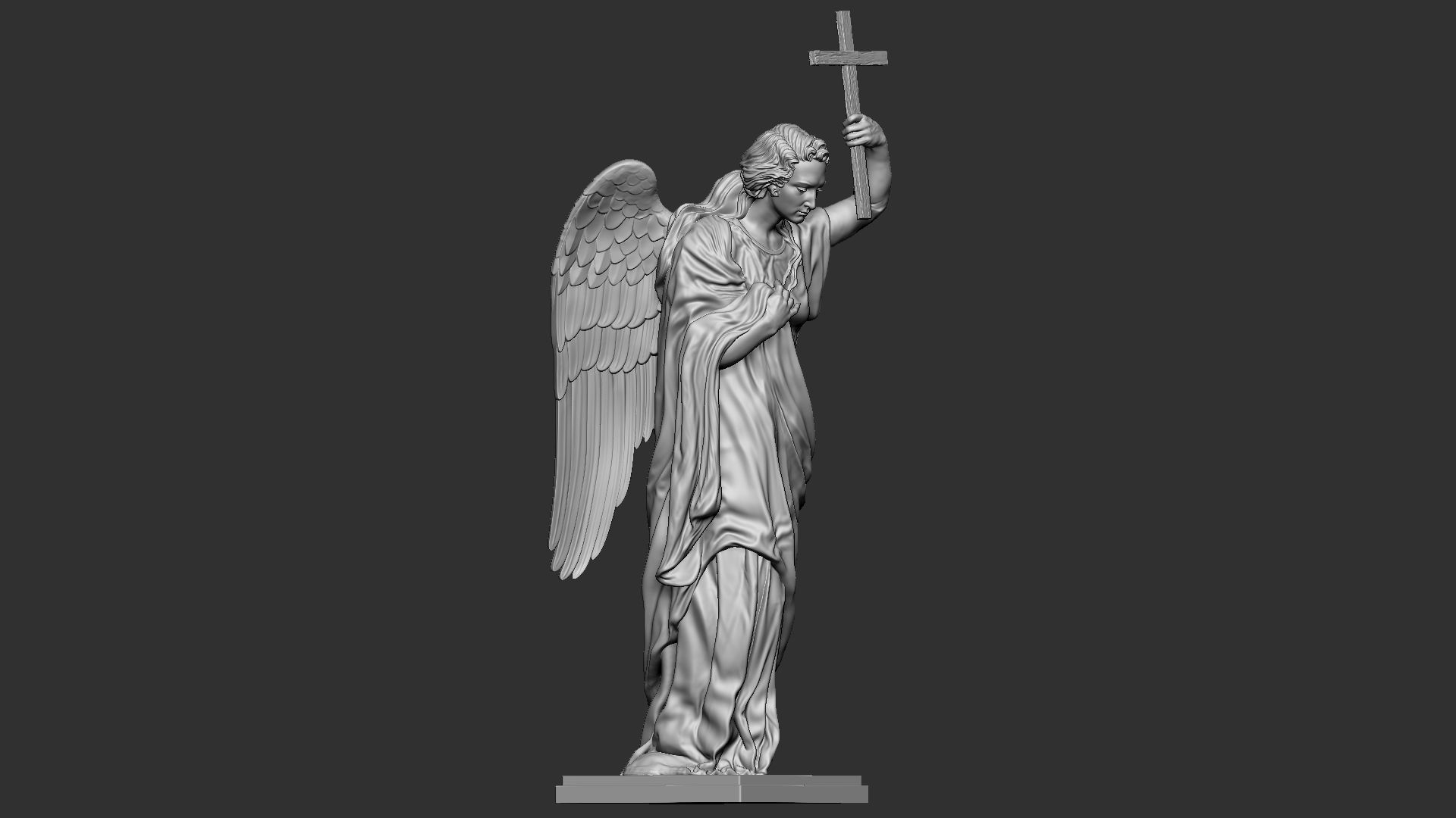 Angel statue 01 3D print model_20