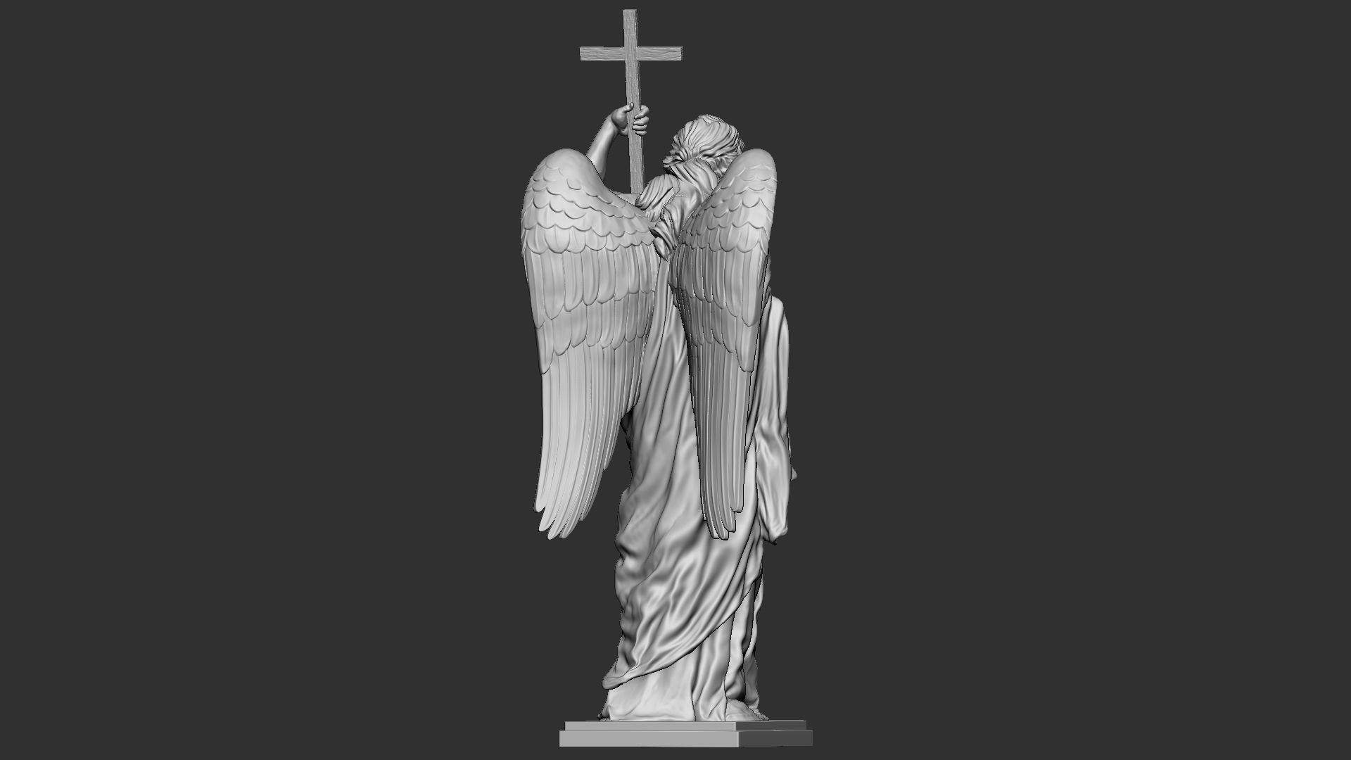 Angel statue 01 3D print model_11