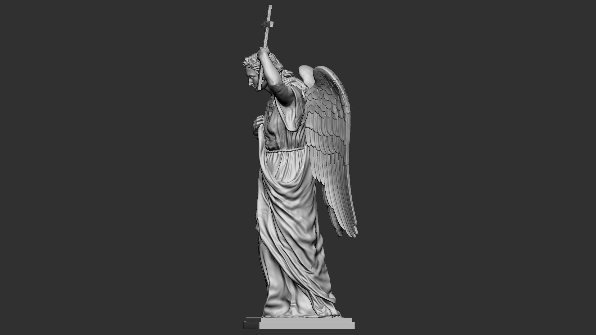 Angel statue 01 3D print model_37