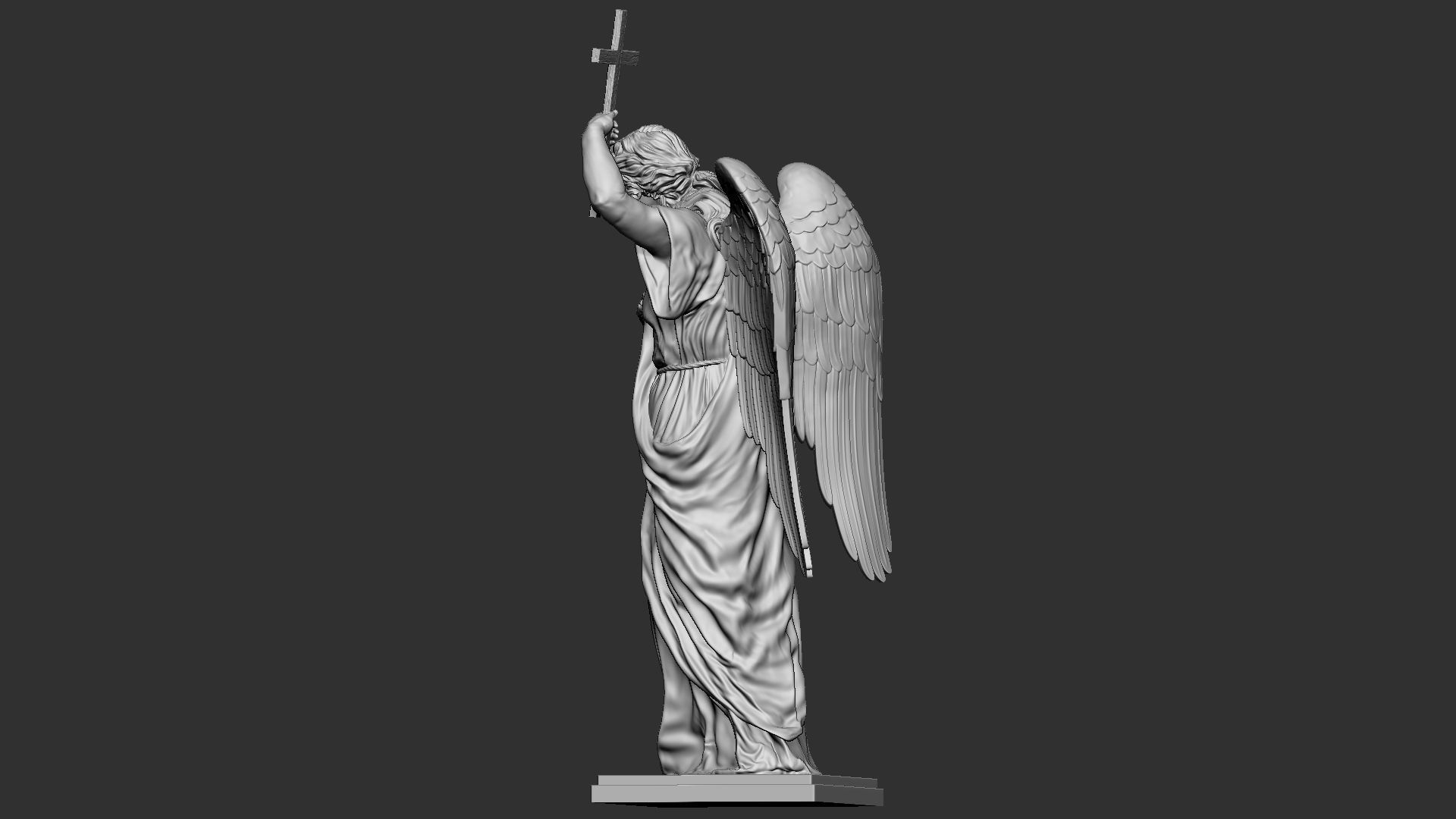 Angel statue 01 3D print model_39
