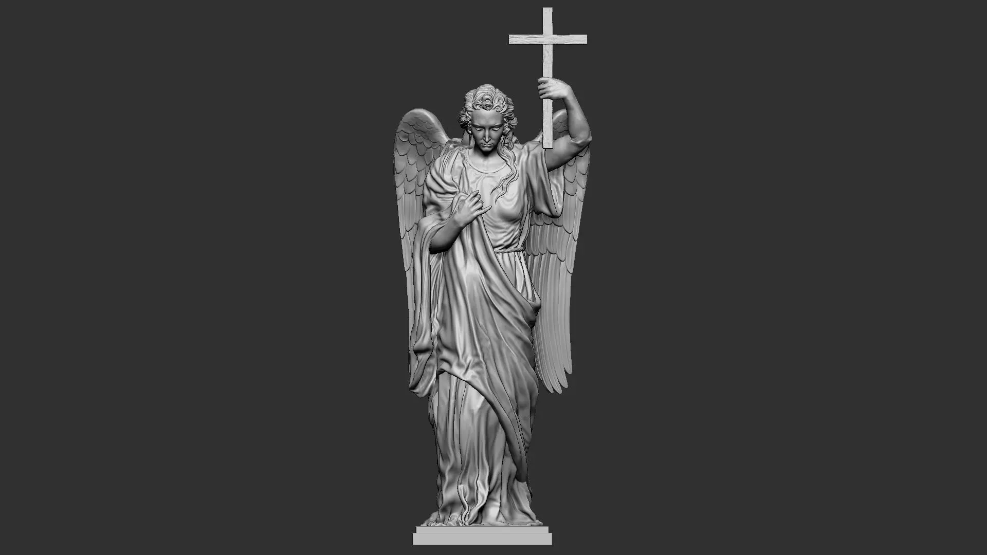 Angel statue 01 3D print model_0