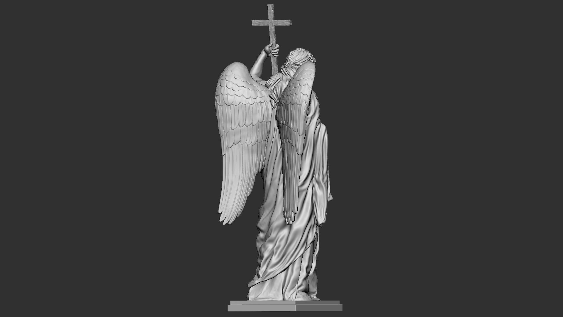 Angel statue 01 3D print model_12