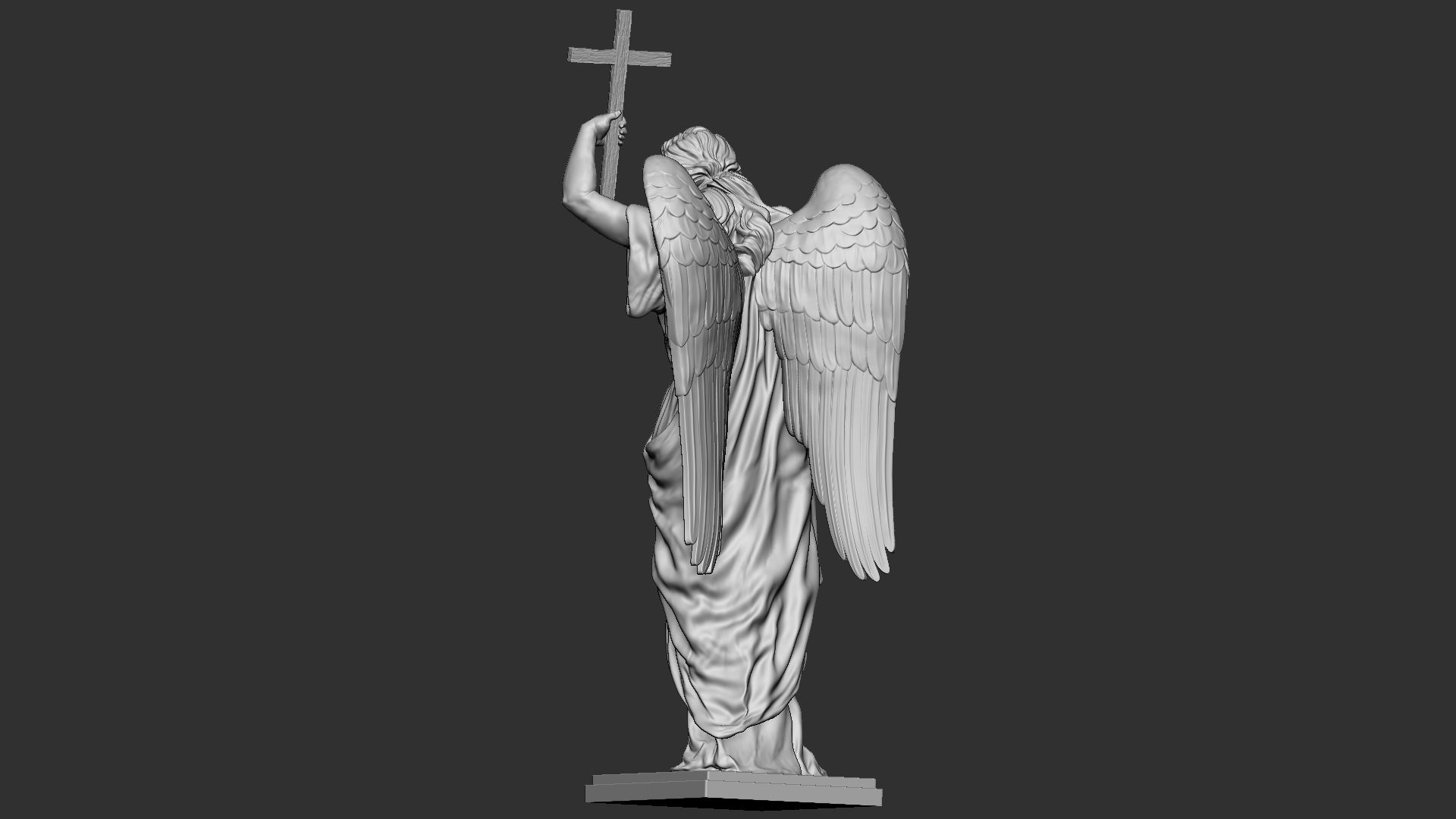 Angel statue 01 3D print model_7