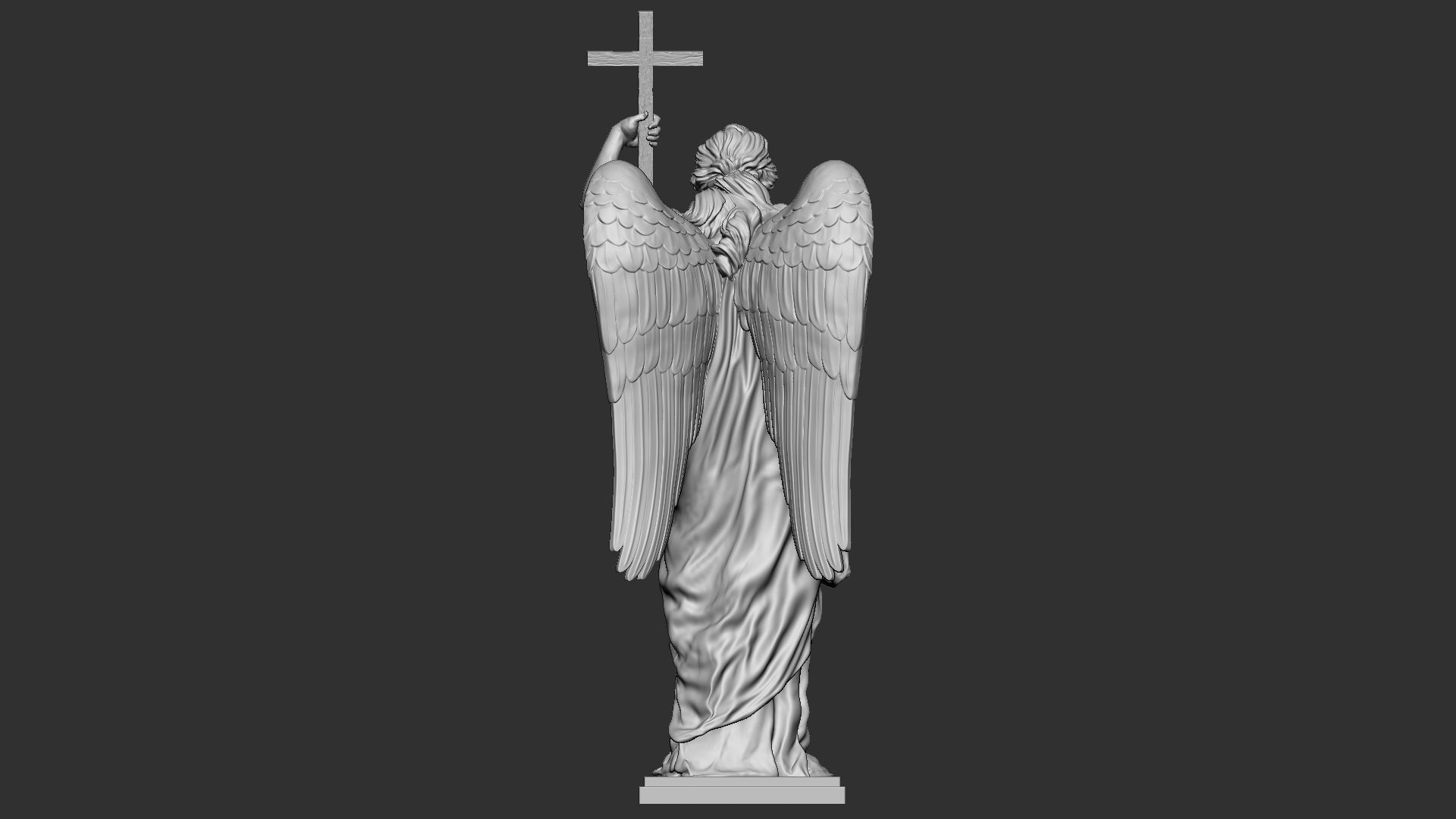 Angel statue 01 3D print model_9