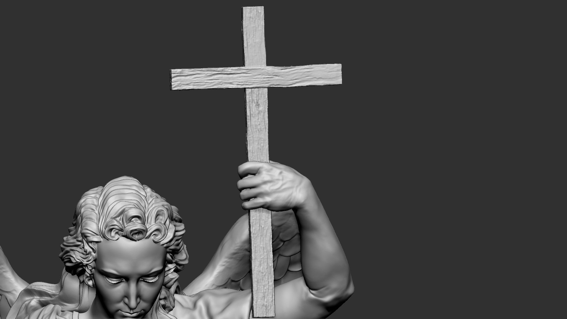 Angel statue 01 3D print model_33