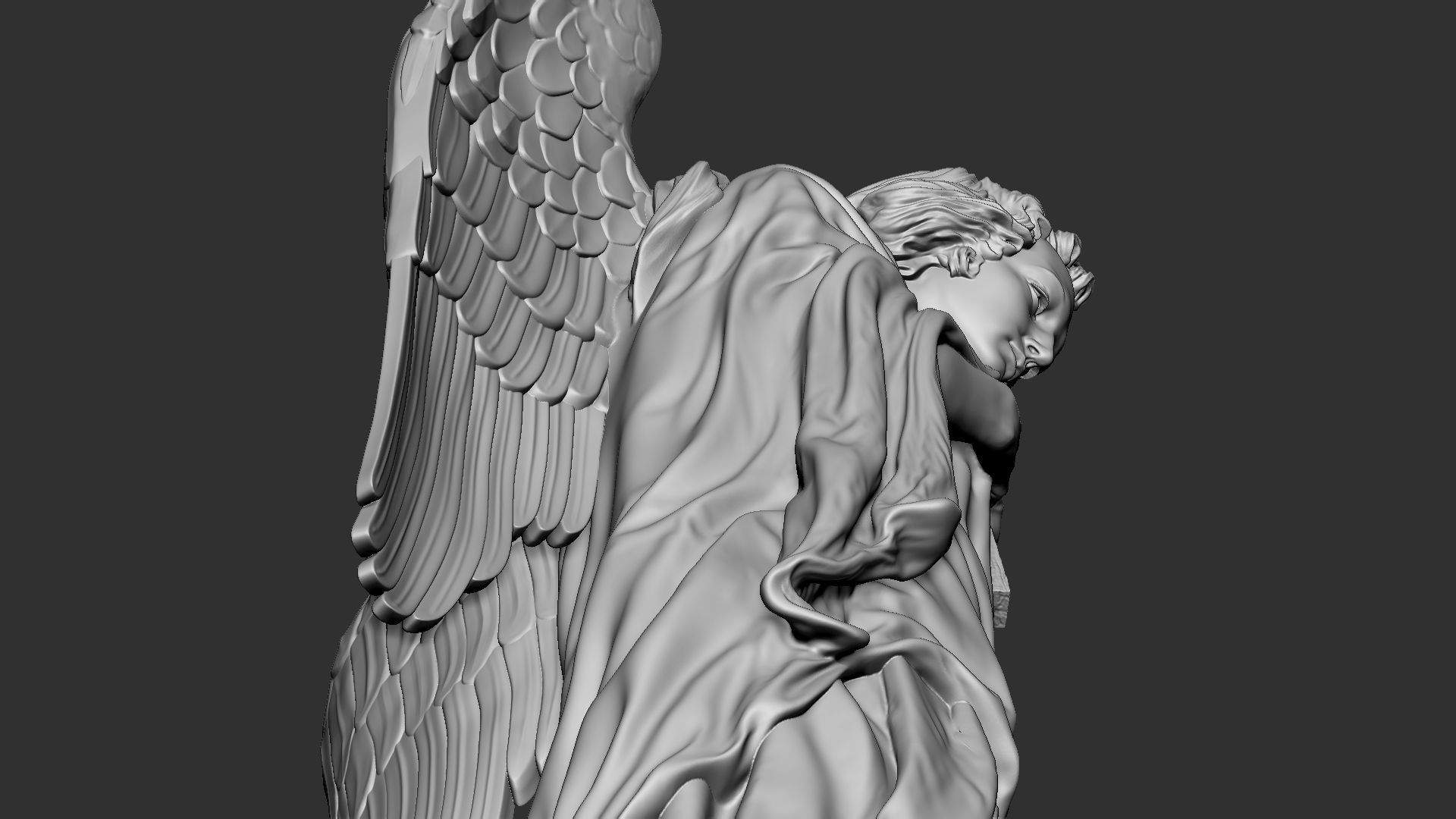 Angel statue 01 3D print model_26