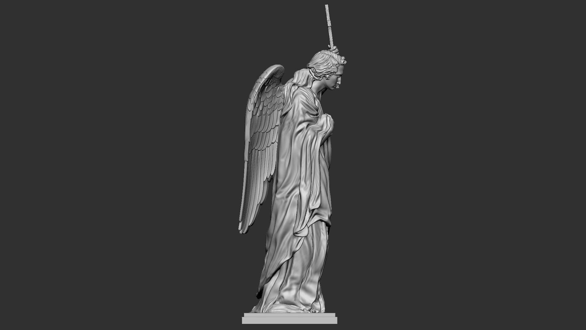 Angel statue 01 3D print model_16
