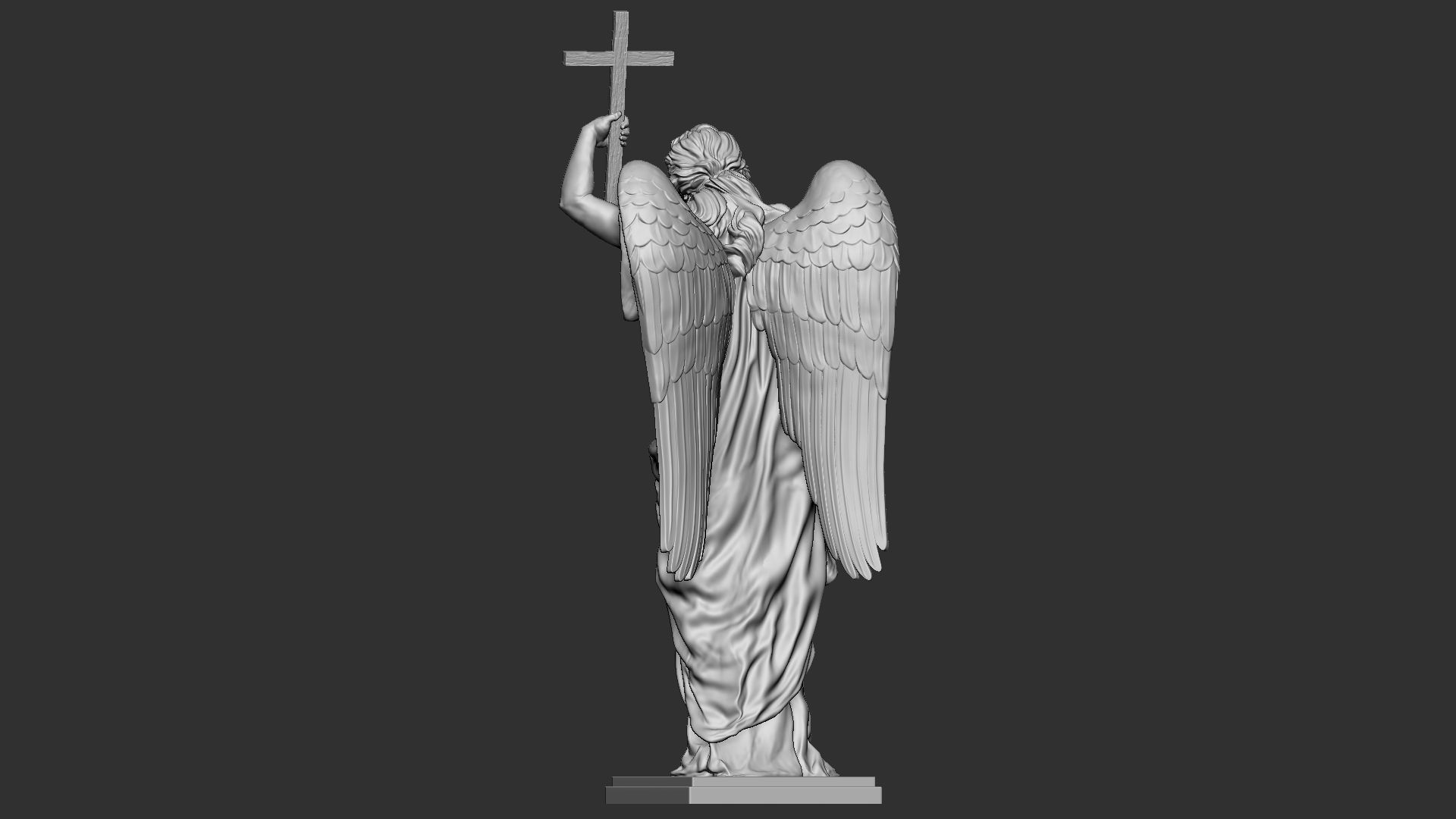 Angel statue 01 3D print model_8
