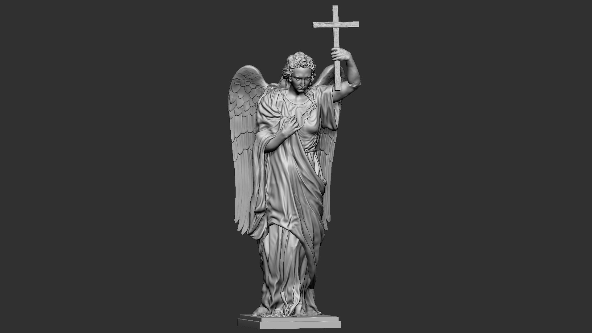 Angel statue 01 3D print model_23