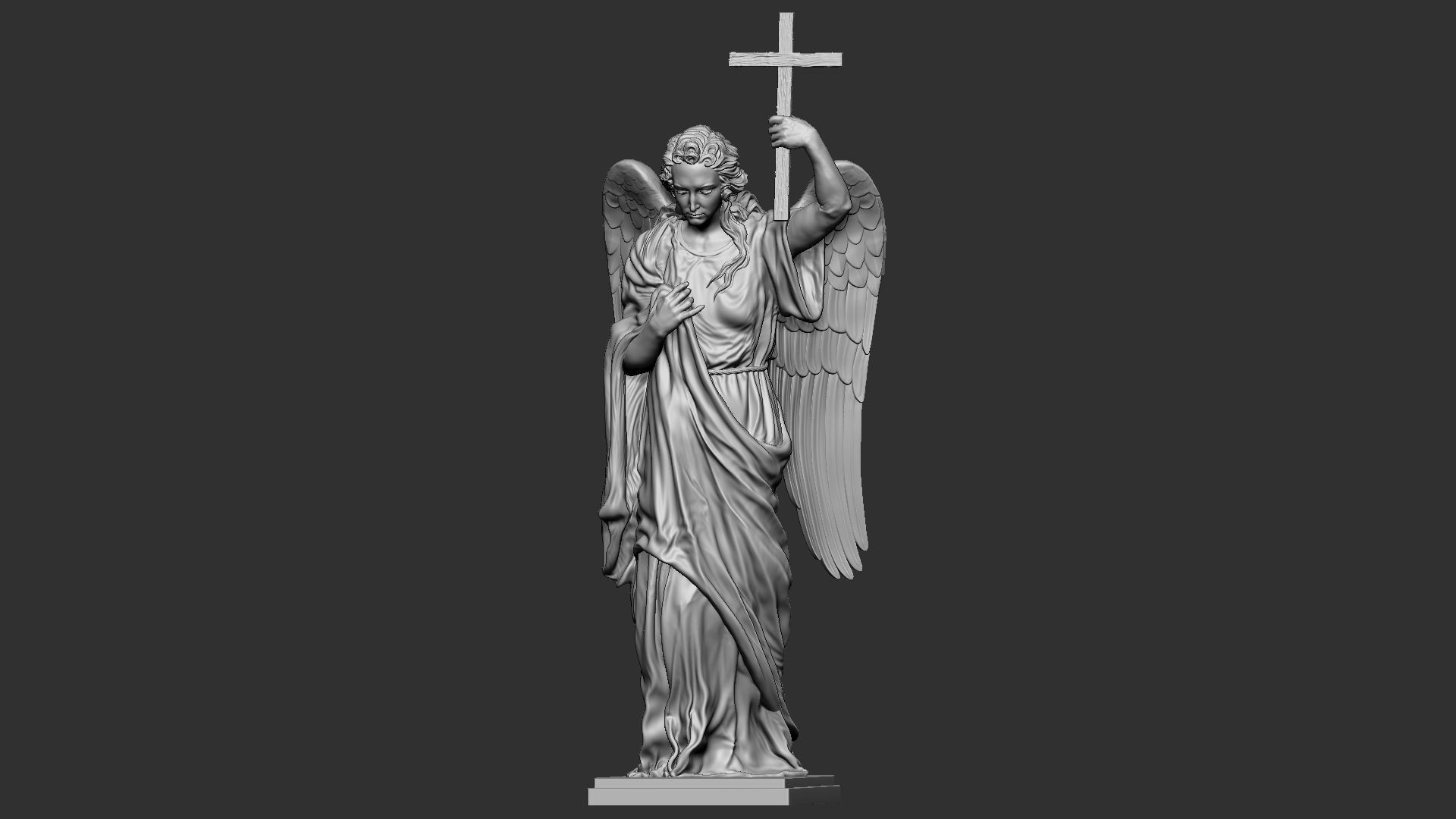 Angel statue 01 3D print model_17