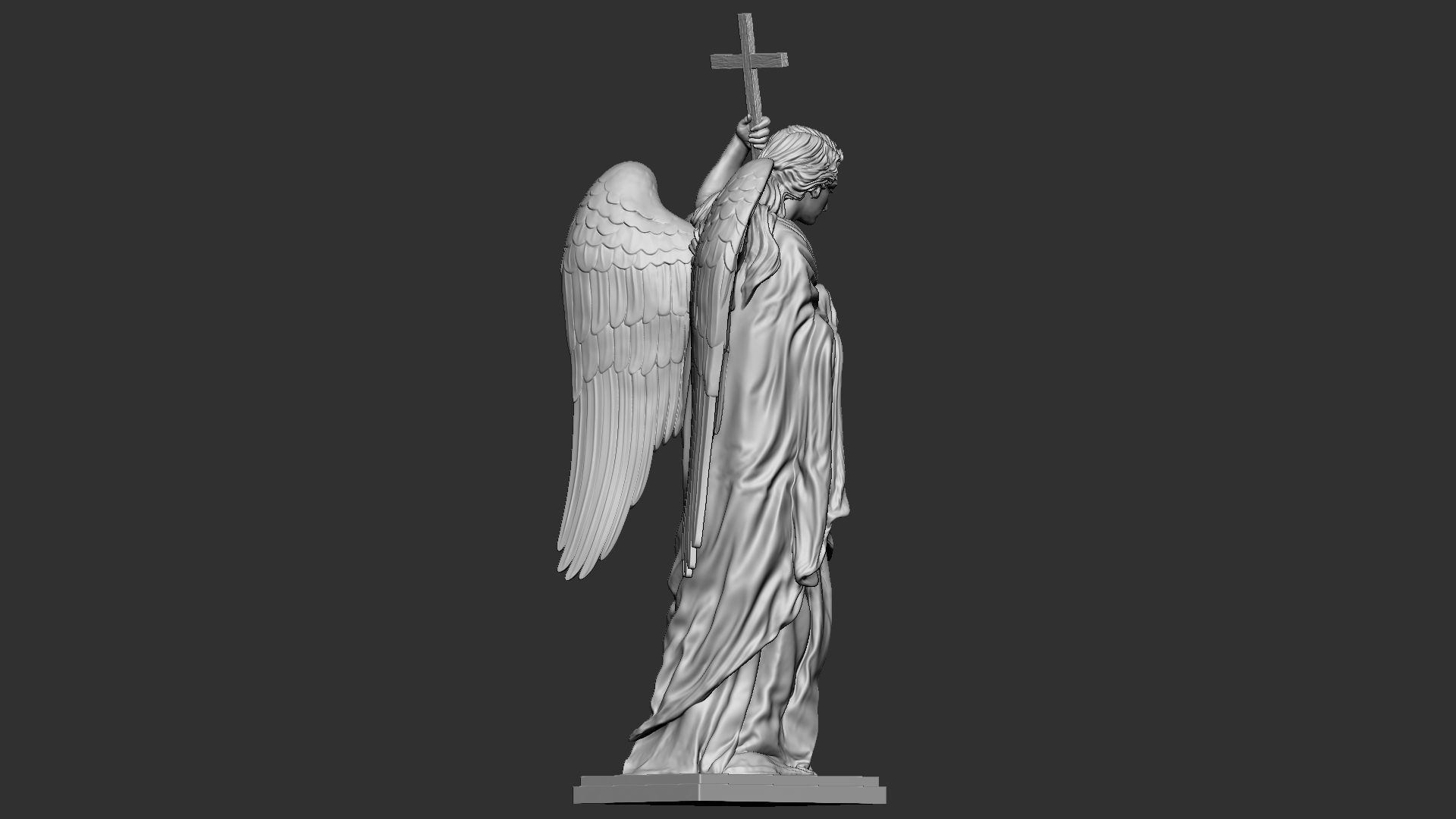 Angel statue 01 3D print model_13